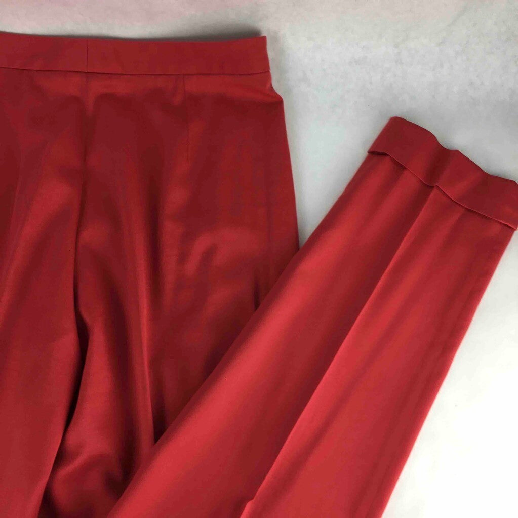Bandas Rojas Womens Dress Pants Red Flat Front Zipper Fly Cuffs Stretch 42 30x32