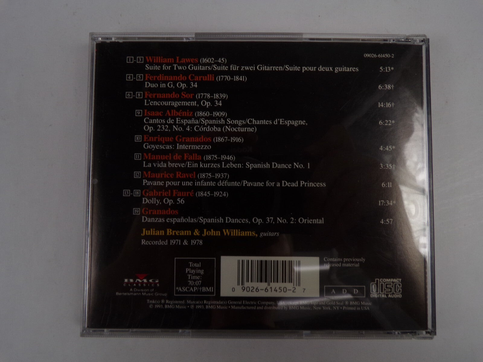 Together Julian Bream John Williams Fernando Sor Gabriel Faure Granados  CD#42