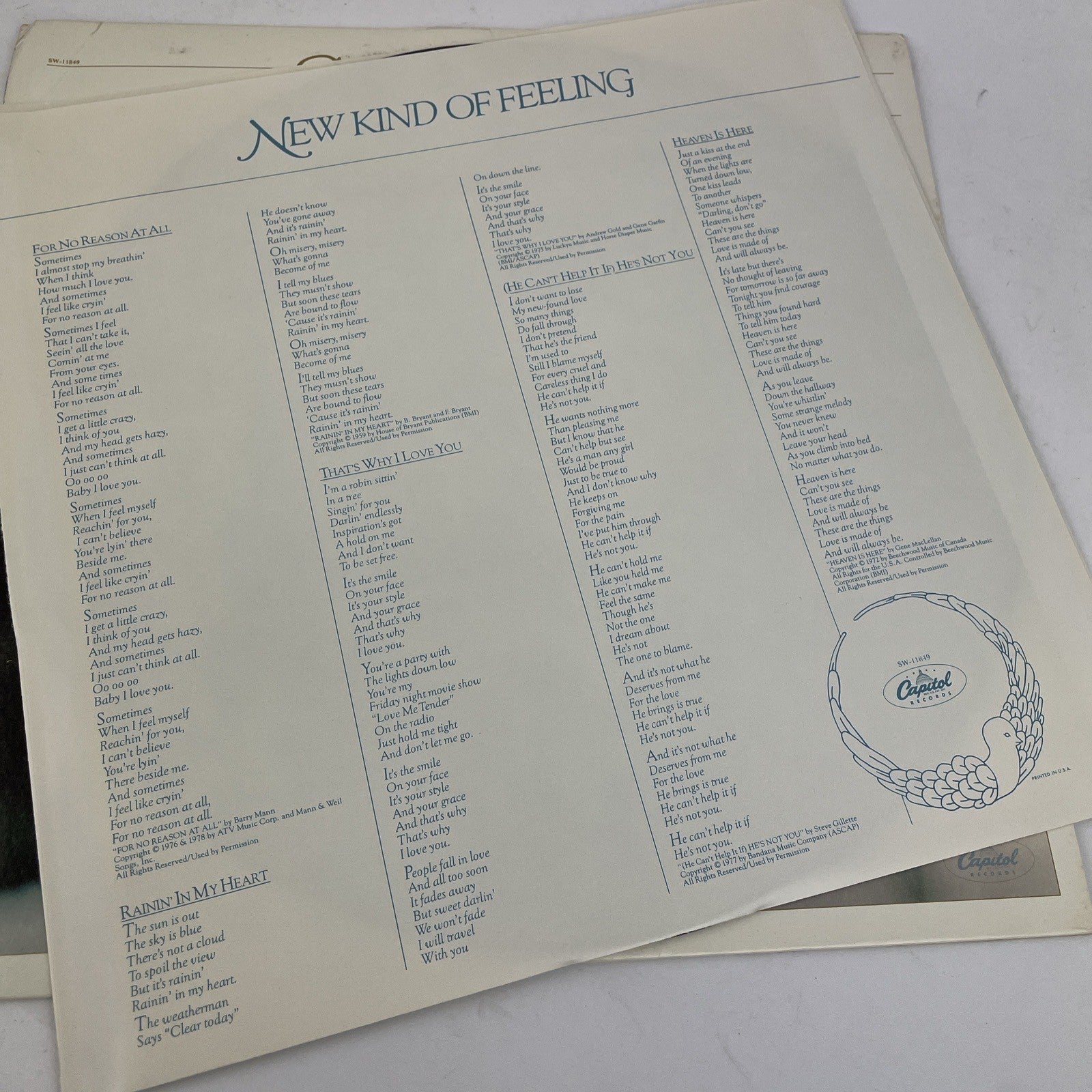 Anne Murray - New Kind of Feeling Orig Capital 12" Vinyl LP 1978 Capitol Records