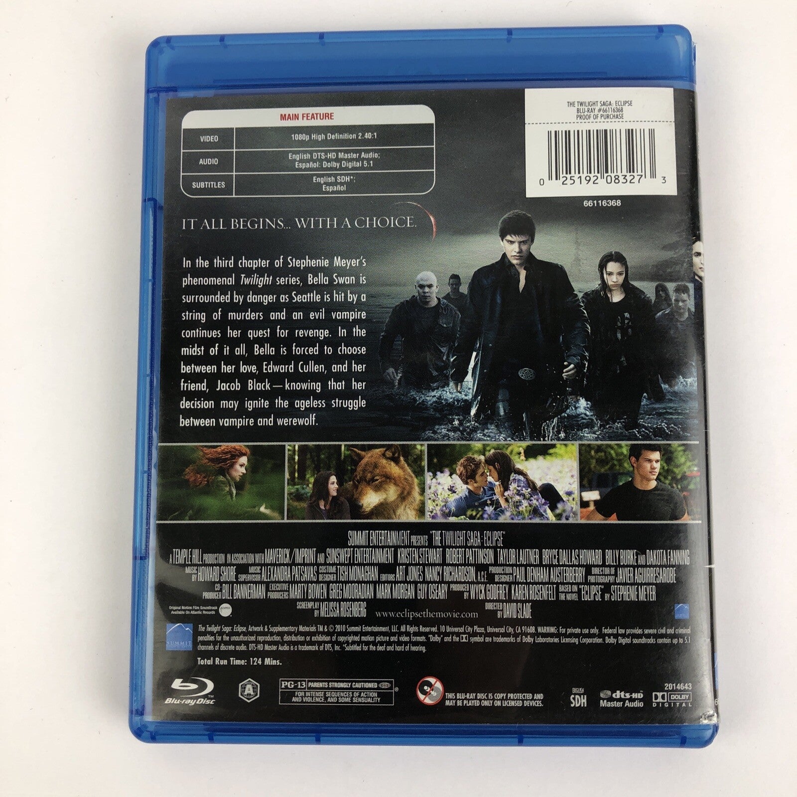 The Twilight Saga: Eclipse Blu-Ray - MINT DISC