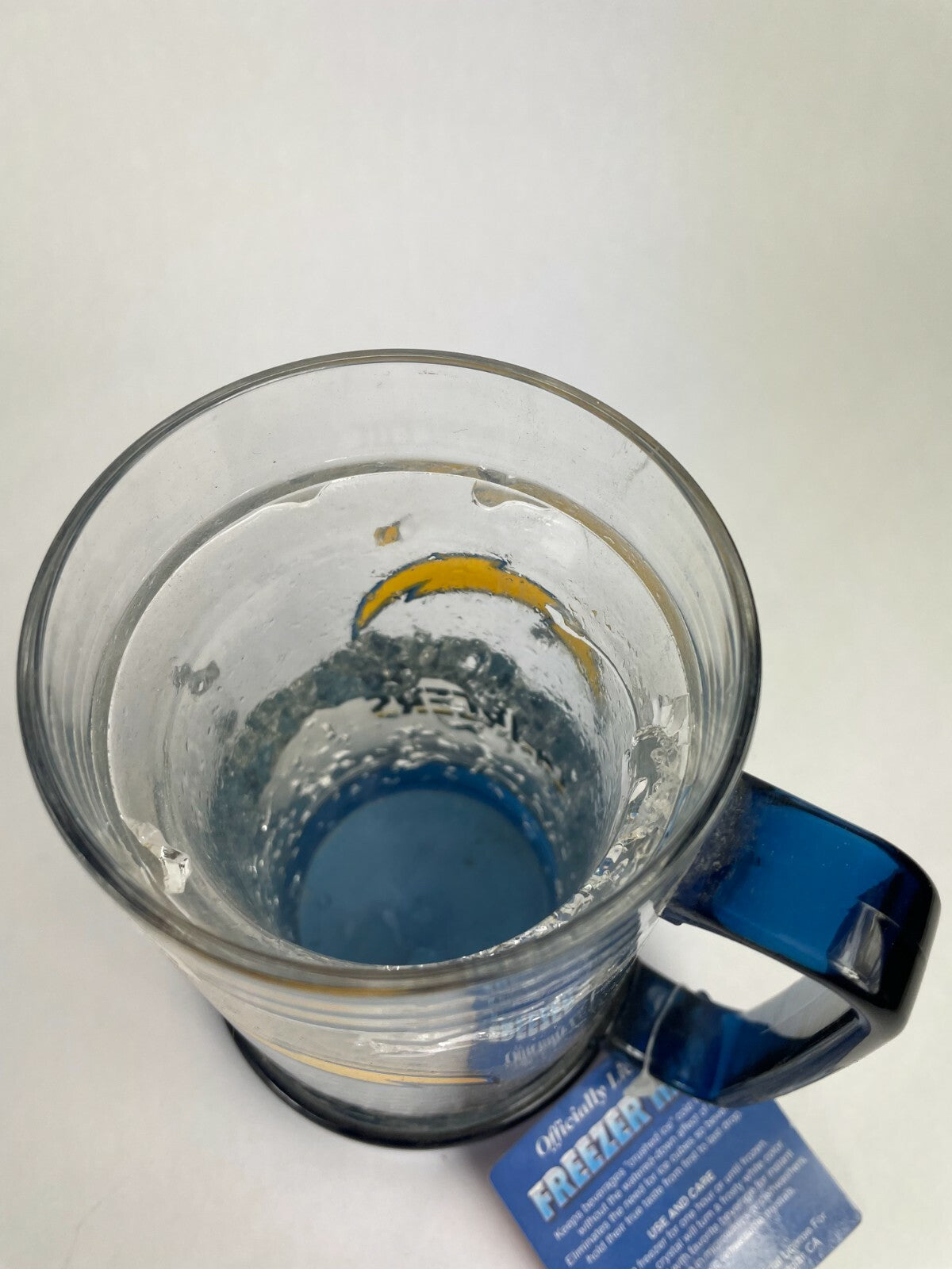 NFL Los Angeles Chargers acrylic freezer mug with insulated gel lining.