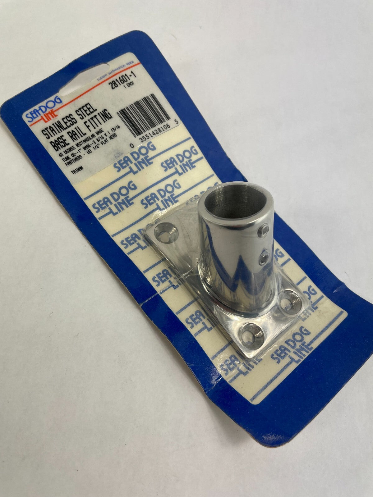 Seadog Line Stainless Steel Base Rail Fitting 60 Degree Rectangular Base