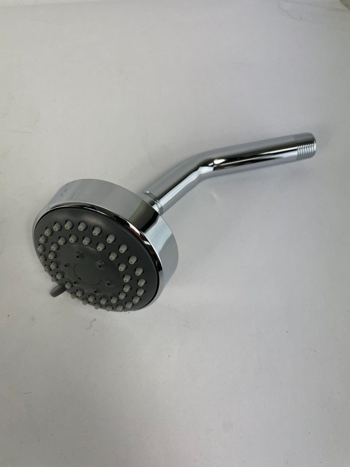 Rubi RMYTDCC Myrto chrome shower arm and shower head kit for modern bathroom installation