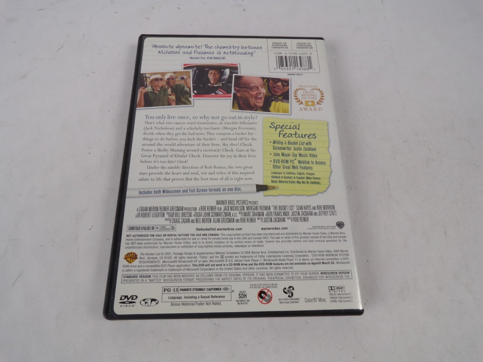 The Bucket List Jack Nicholson Morgan Freeman "Hysterically Funny And DVD Movies