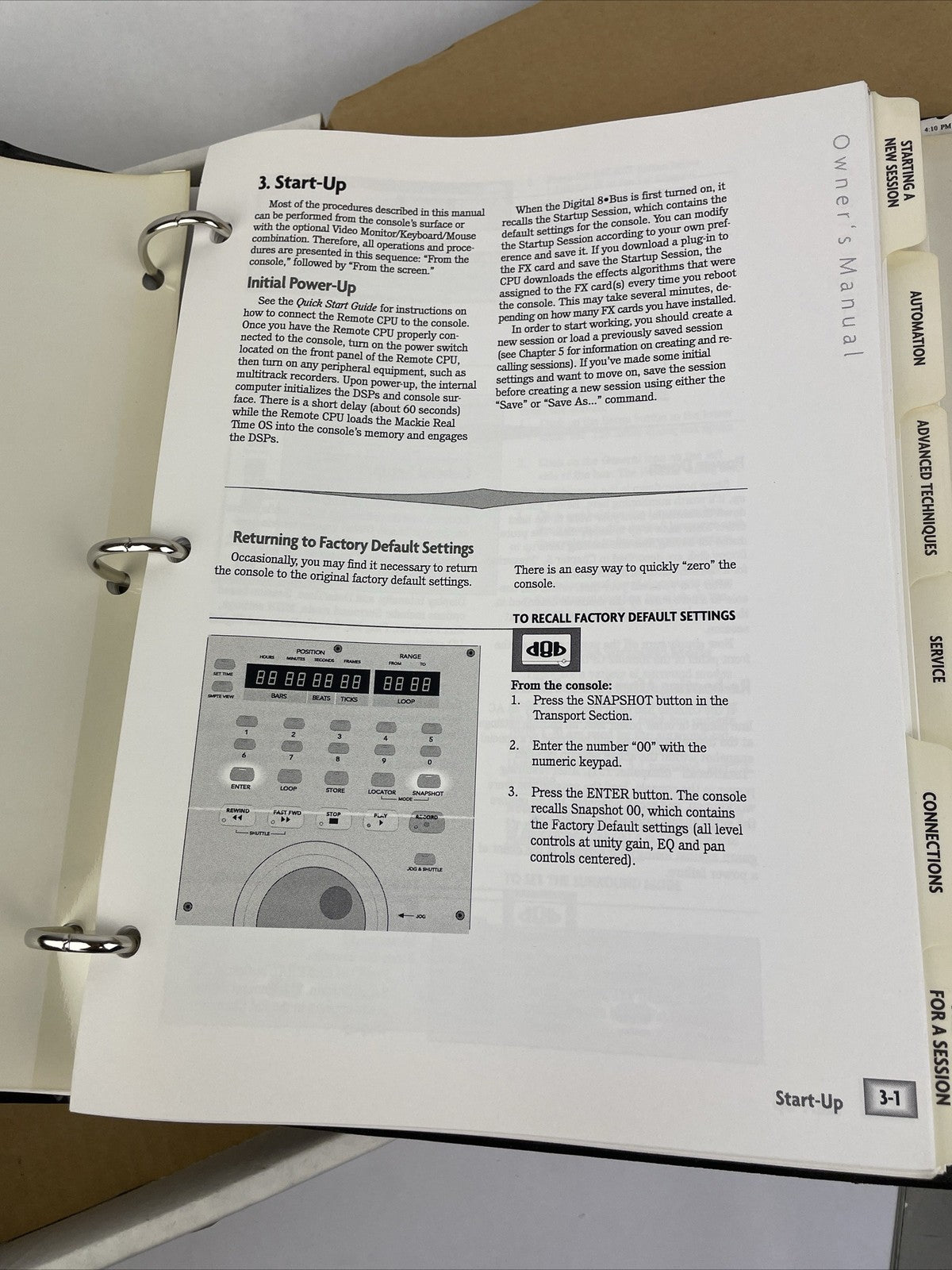 Mackie Digital Systems 8 Bus Owner's Manual & Protective Binder in Original Box