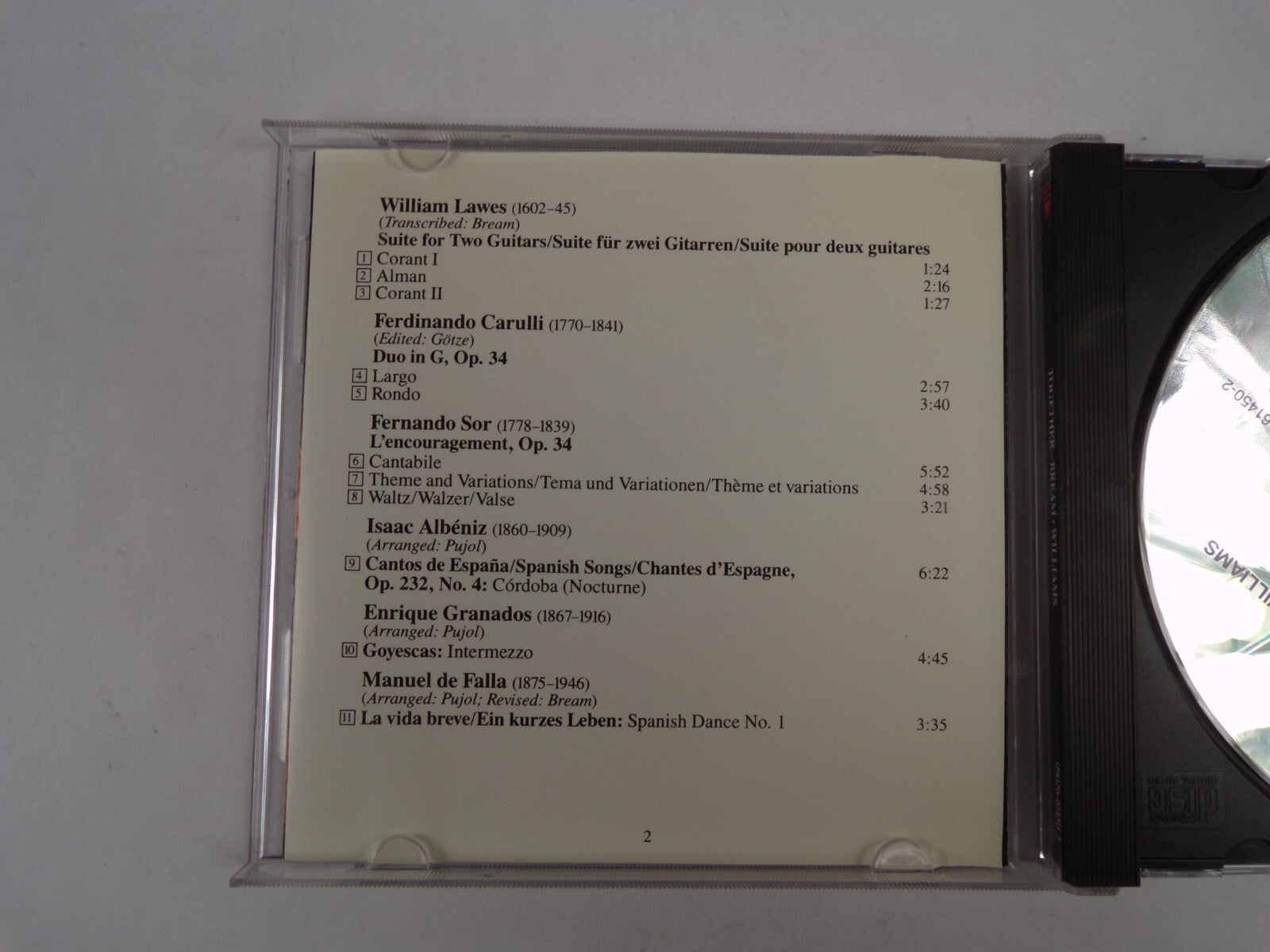 Together Julian Bream John Williams Fernando Sor Gabriel Faure Granados  CD#42