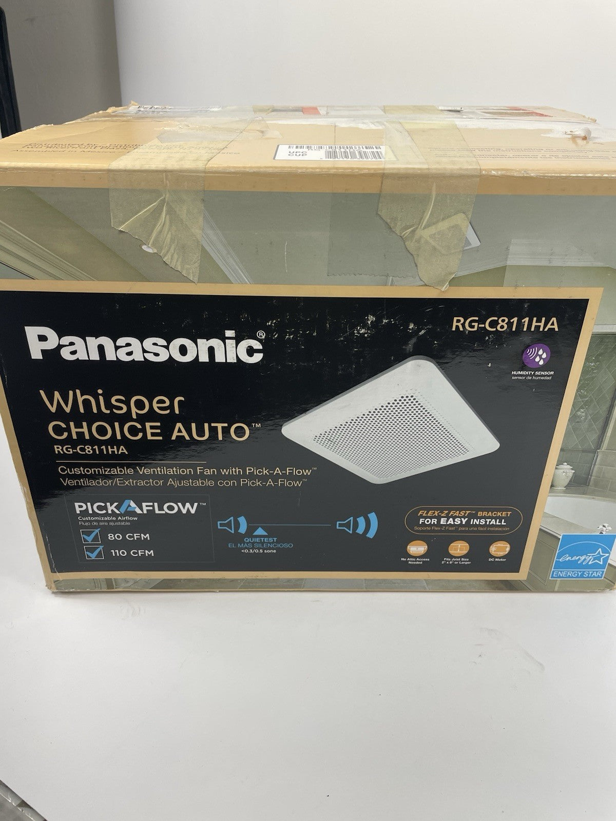 Panasonic Whisper Choice DC Ceiling Bathroom Exhaust Fan RG-C811A