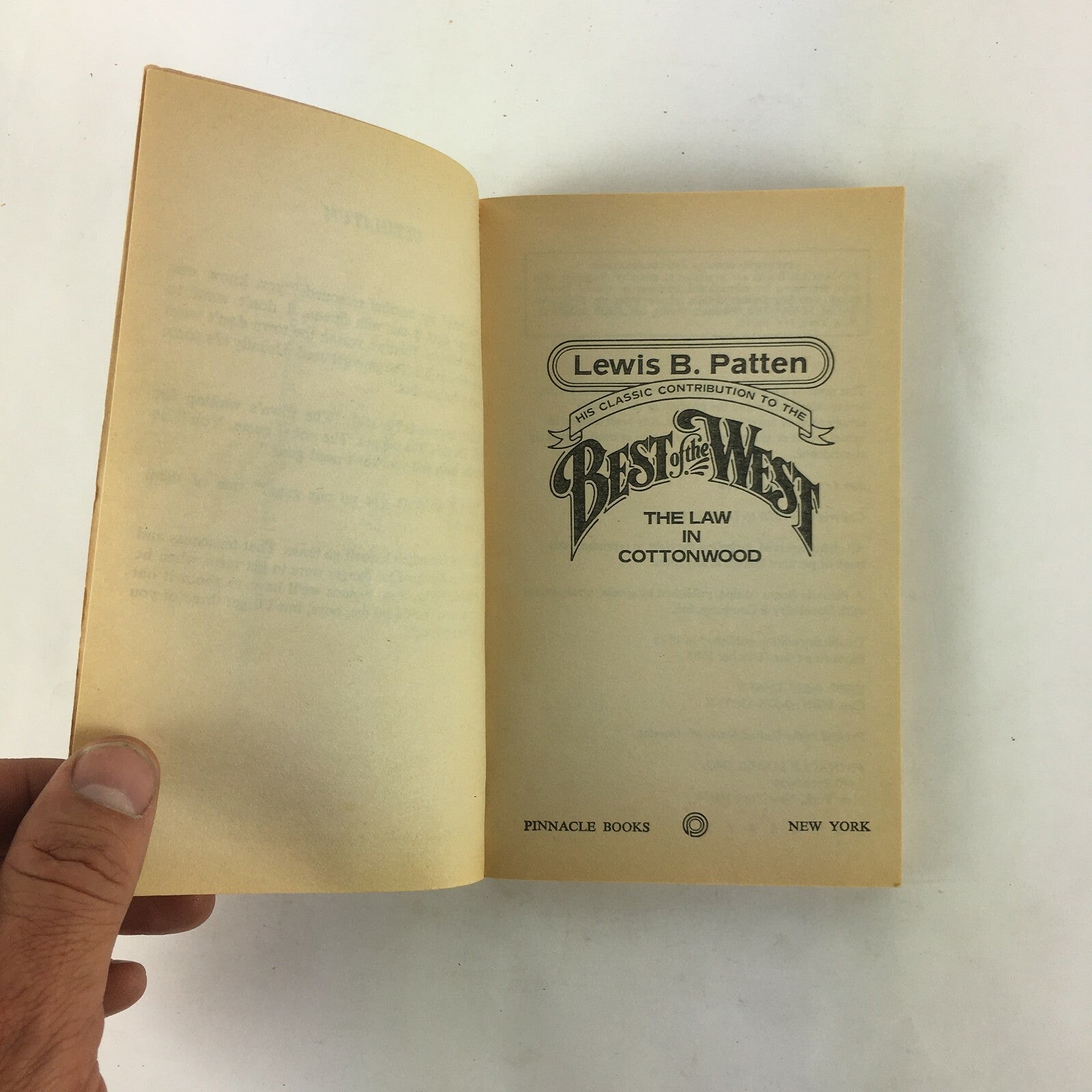 Lewis B.Patten Best of the West The Law in Cottonwood