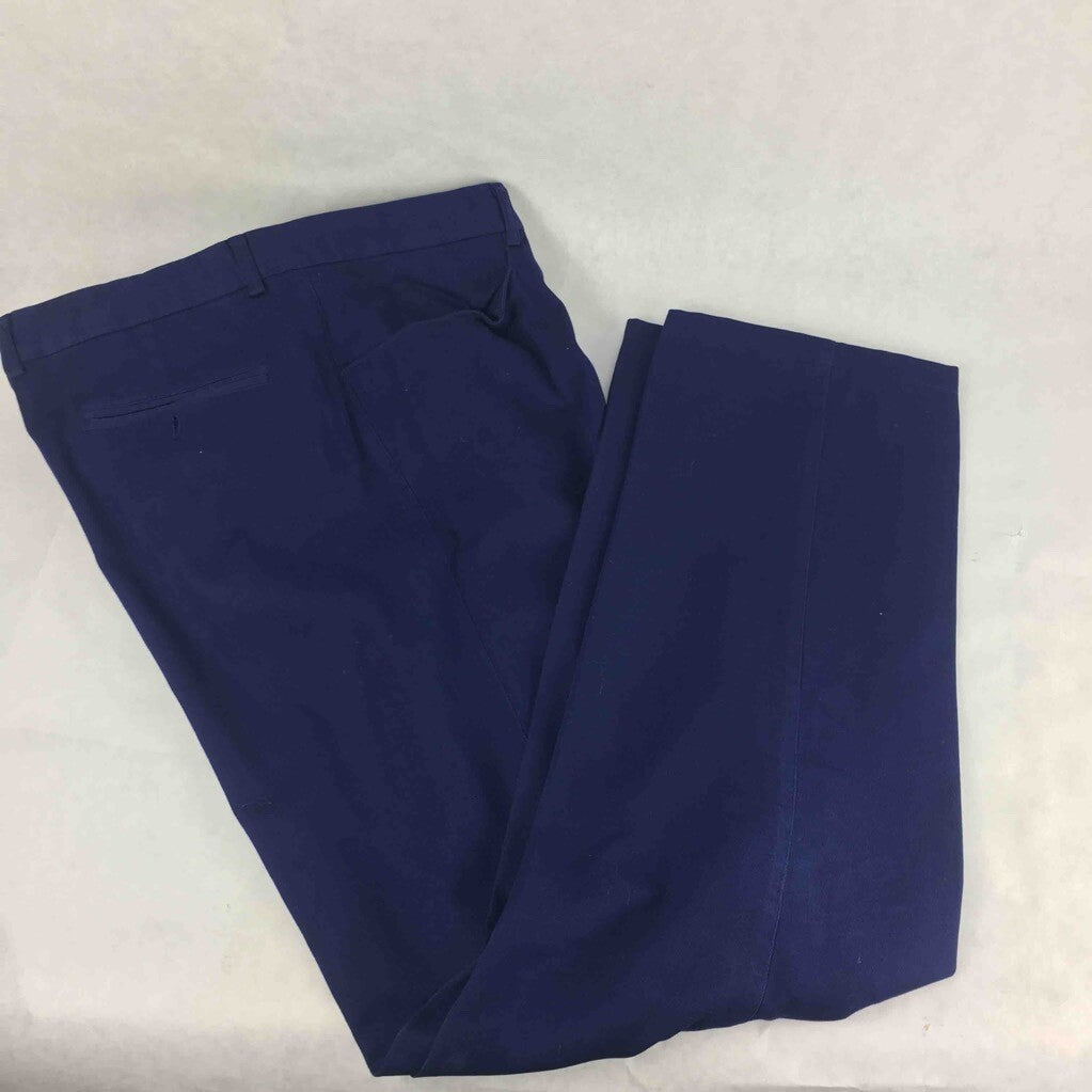 Iceberg Gilmar Mens Dress Pants Blue Flat Front Pockets Zip-Fly Cotton 54 X 33
