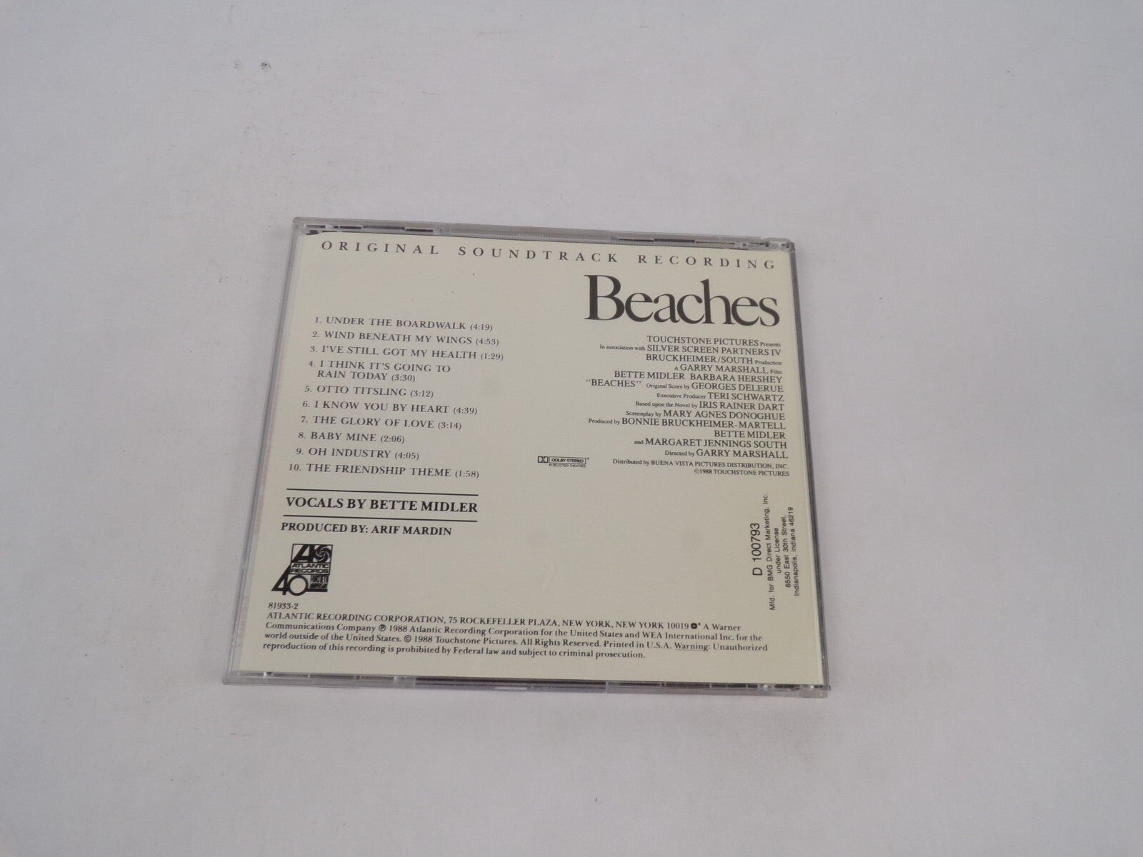 Bette Midler Beaches Original Soundtrack Recorsing Under The Boardwalk WindCD#68