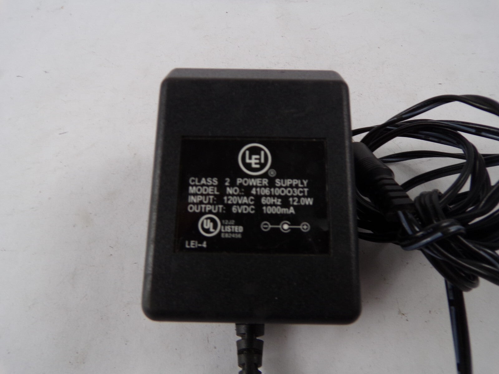 Genuine LEI CLASS 2 410610003CT Output 6 V 1000mA Power Supply Adapter A55