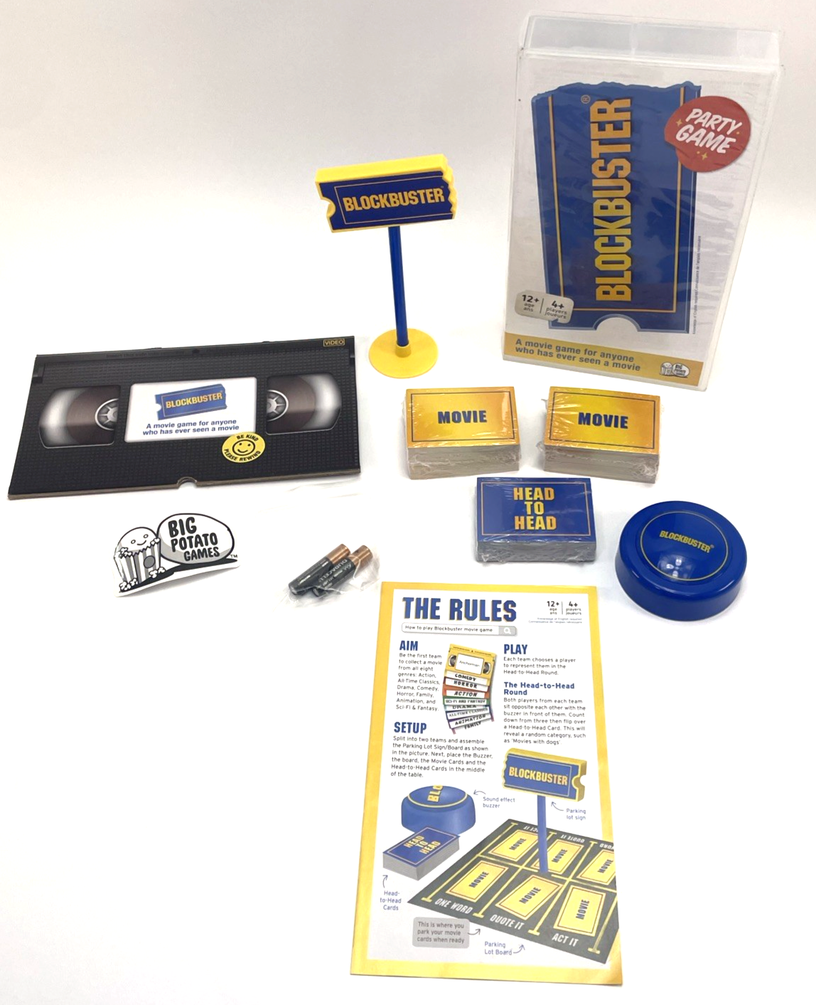 Blockbuster Party Game Movie TV Theme Complete Set Big Potato Batteries Included