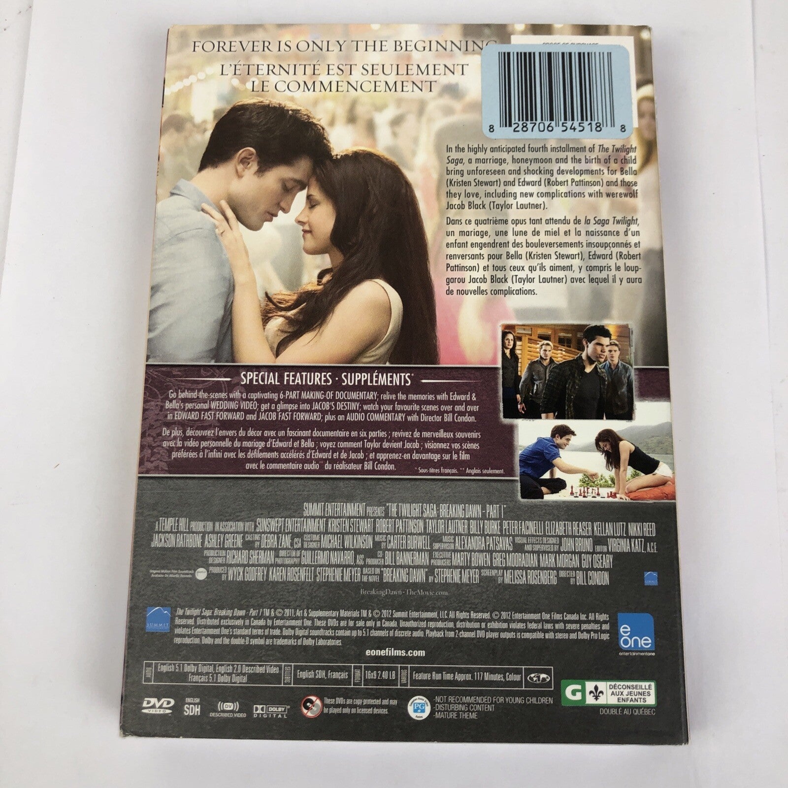 The Twilight Saga: Breaking Dawn - Part 1 (DVD, 2012, 2-Disc Set, Canadian) NEW