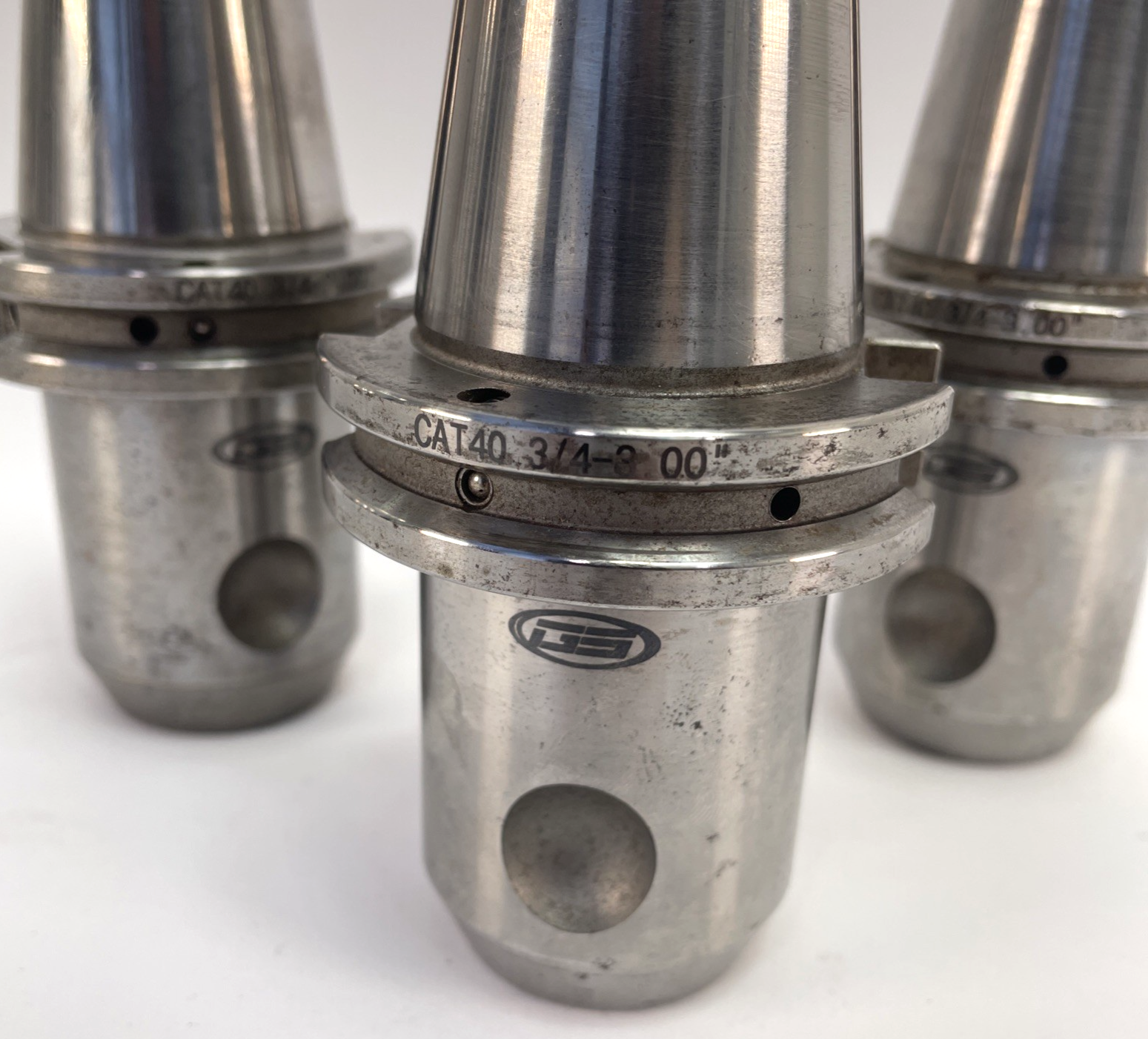 Lot of 3 x GS Tooling CAT 40 3/4 - 3” HS Endmill Holder with Pull Studs