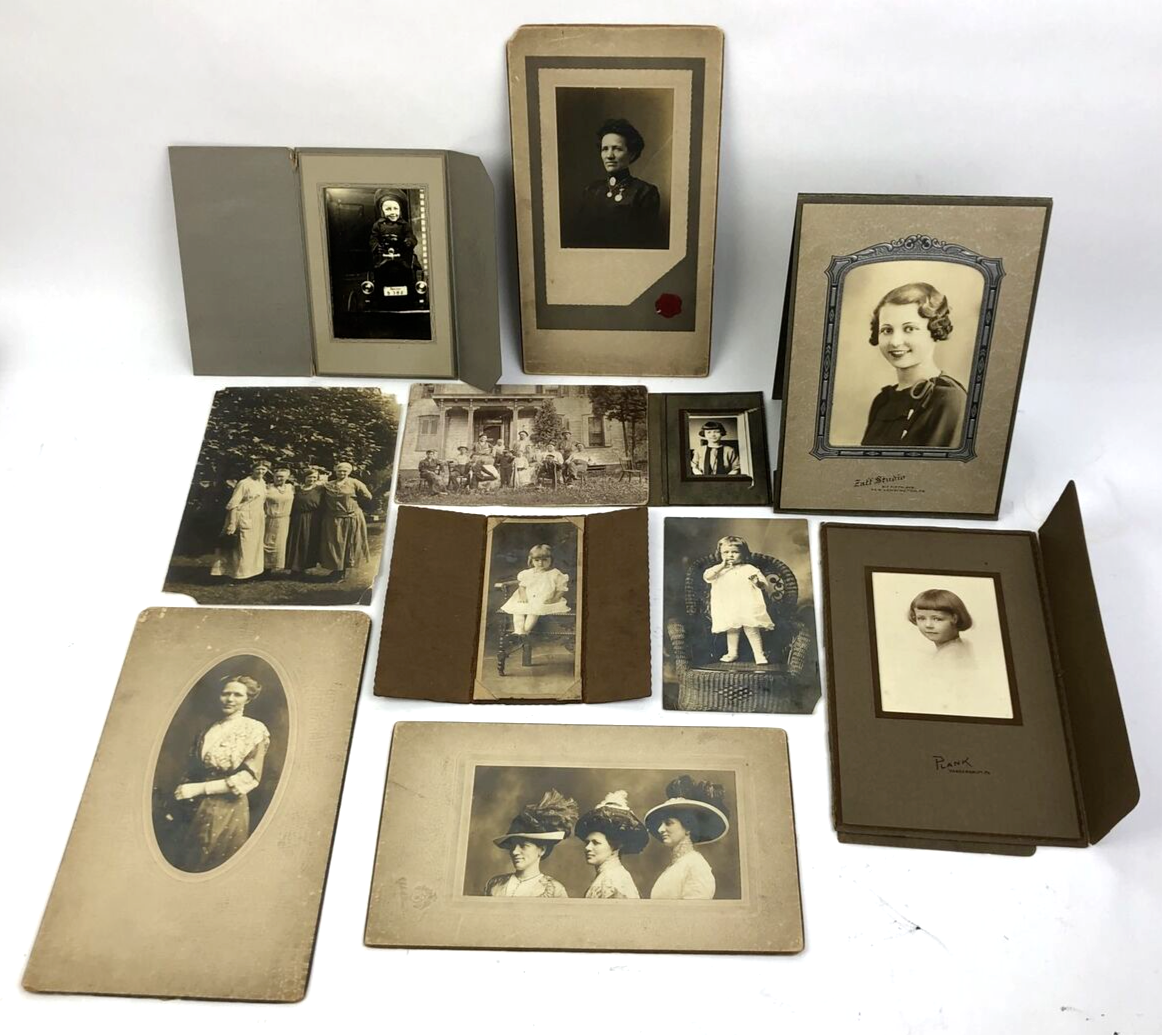 11 x Antique Tintype Photo Family Baby Studio Portrait Victorian Black and White