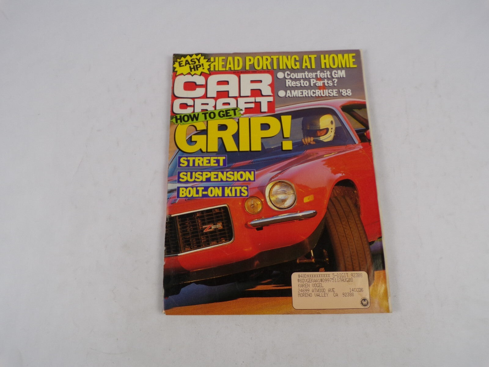 March 1987 Car Craft Wild How To Get Grip! Head Porting At Home Street Suspensio