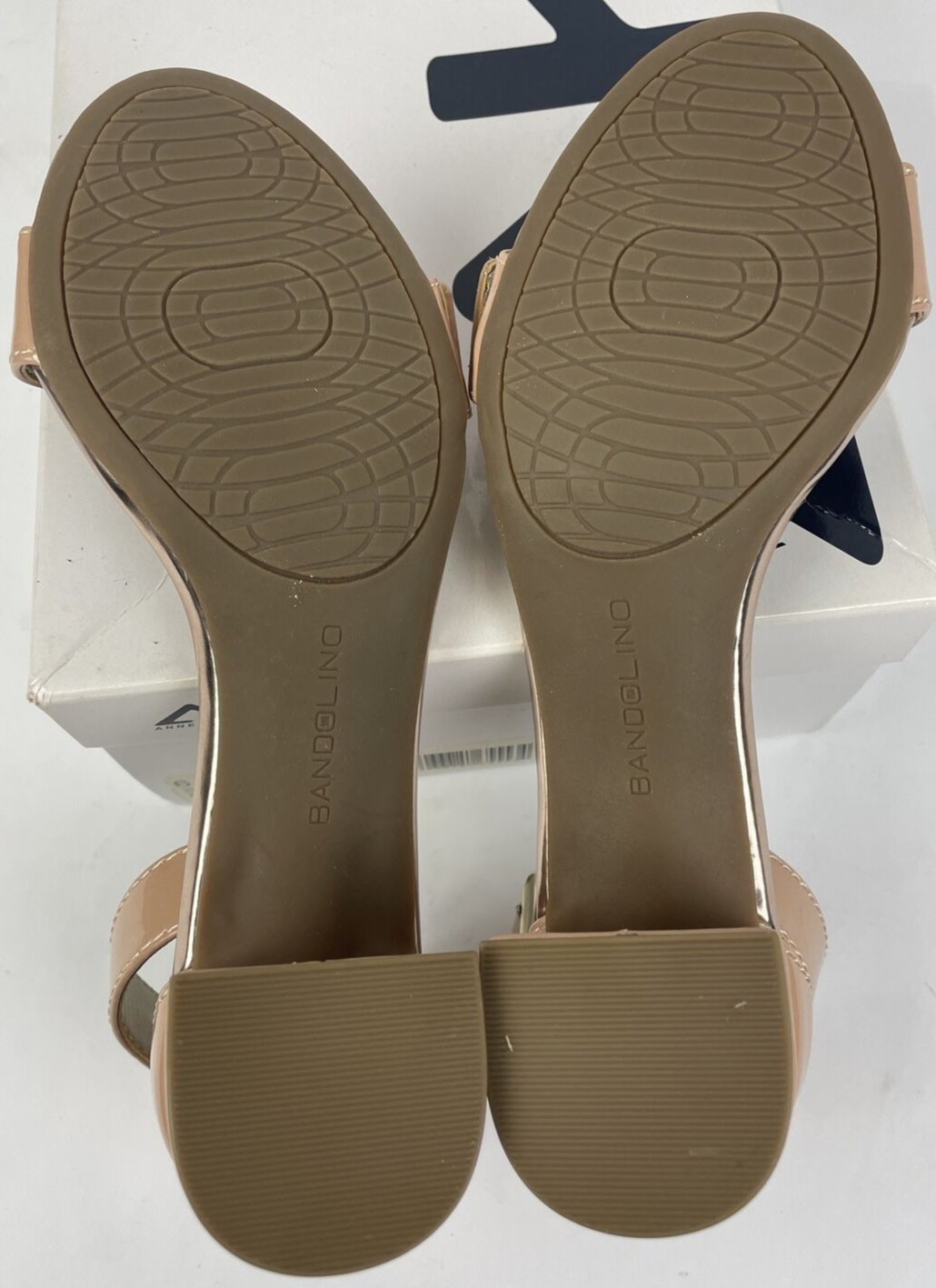 Anne Klein Sport  Bandolino Patent Pink Cream Heel Pump Open Toe Size 6M - NEW