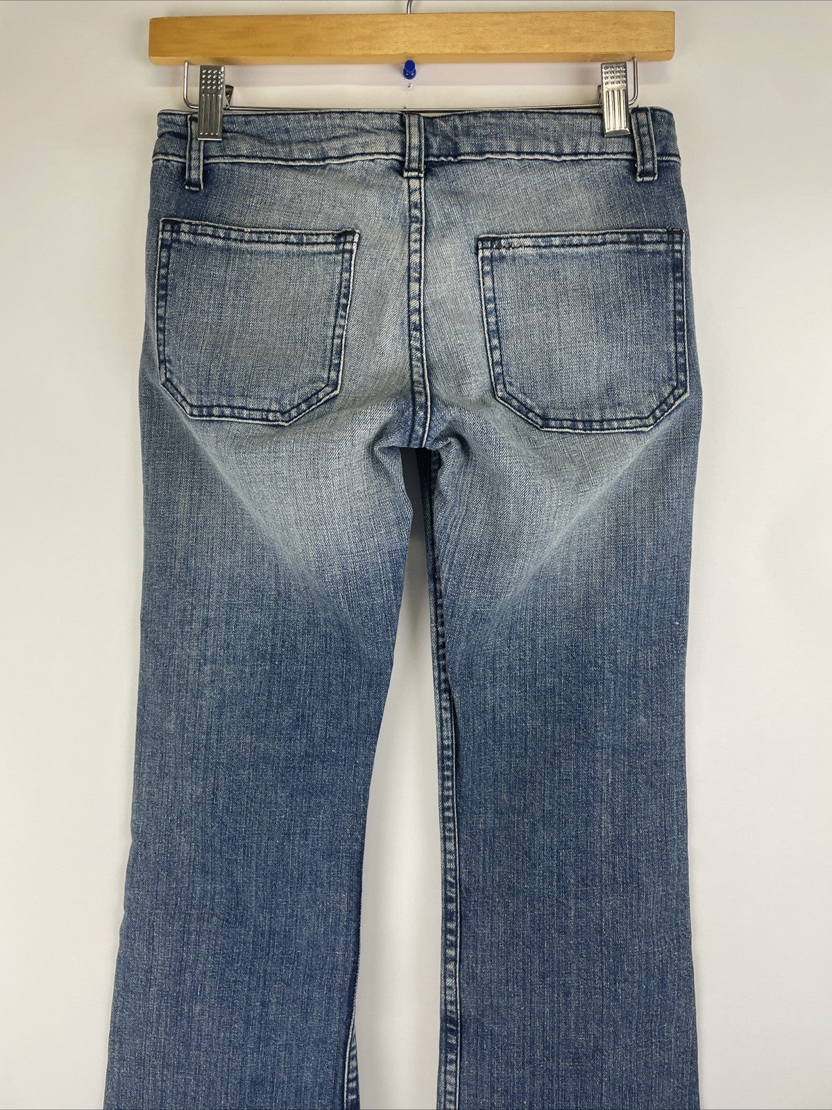 Shagg Denim Los Angeles Y2K Low Rise Bootcut Designer Jeans Sz 25 Light Wash