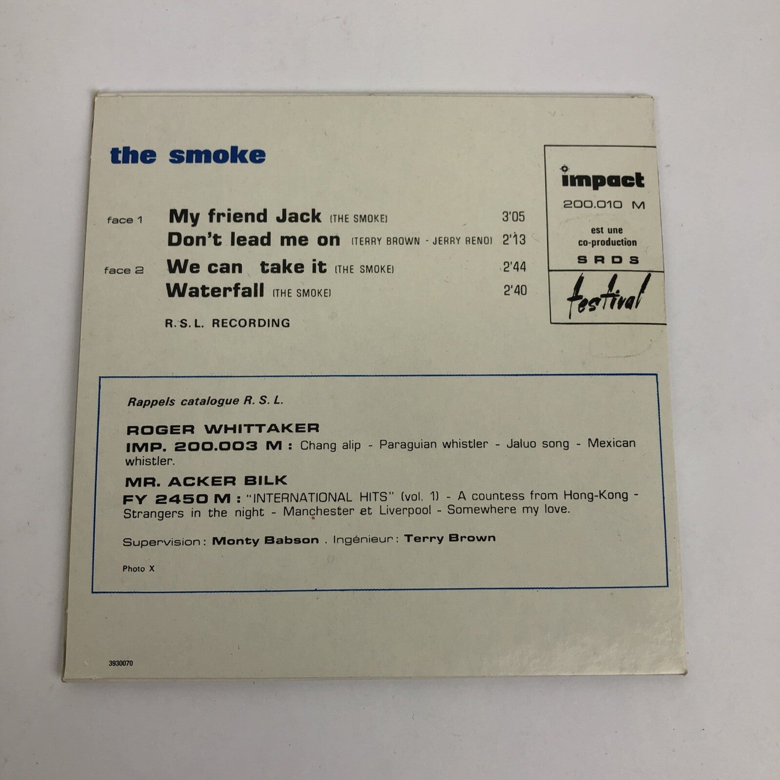 THE SMOKE (UK) MY FRIEND JACK Remastered in High Definition 24 bit Magic Rcrd #9