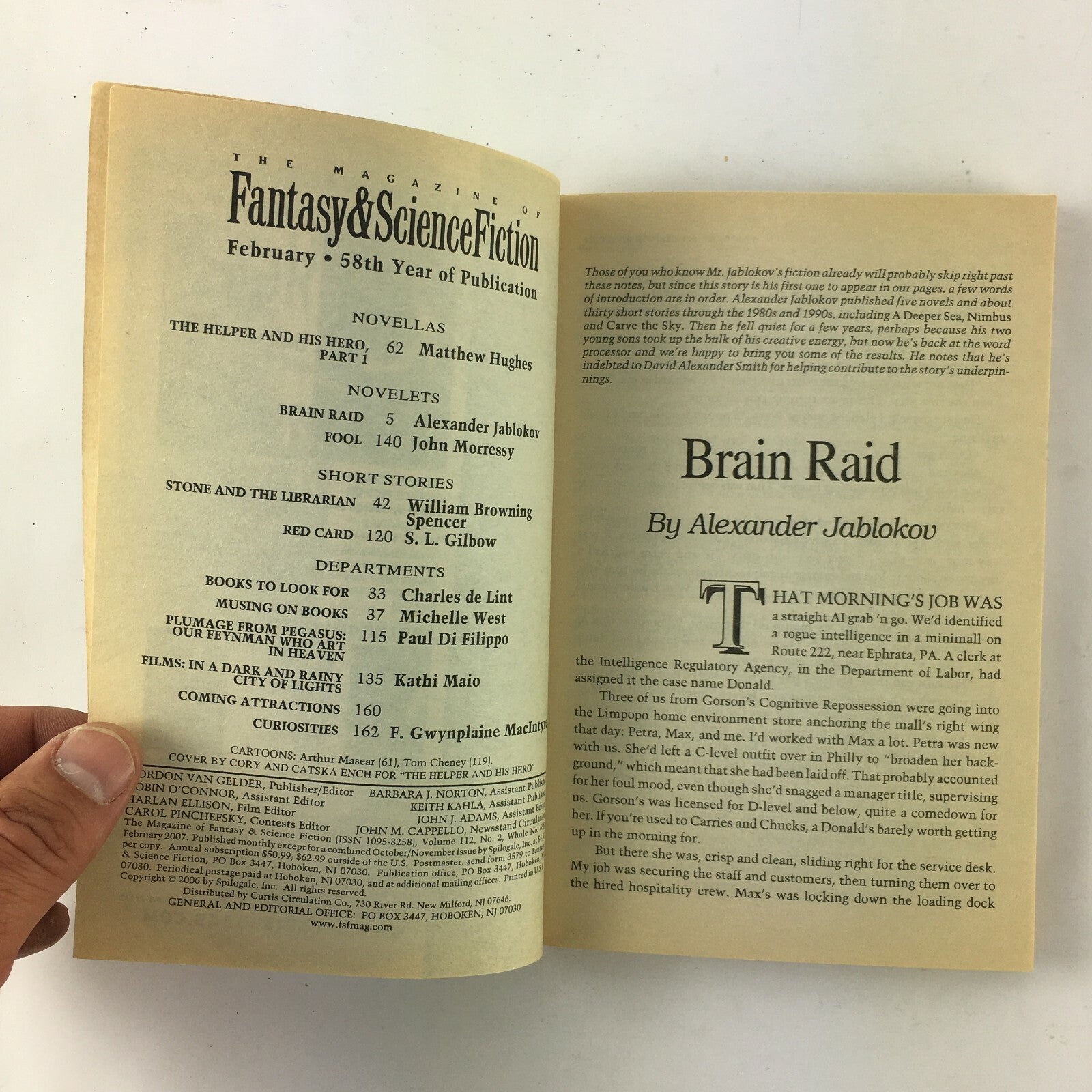 February Fantasy&Science Fiction Magazine The Helper and His Hero Matthew Hughes