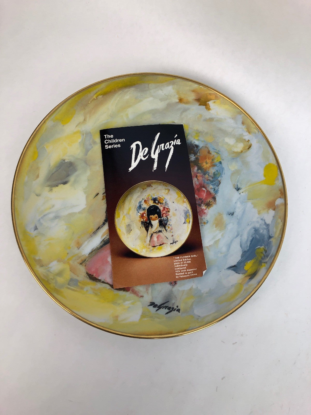 DE GRAZIA THE FLOWER GIRL 1978 10 1/2 Limited Edition China Plate #7219 - 10,000