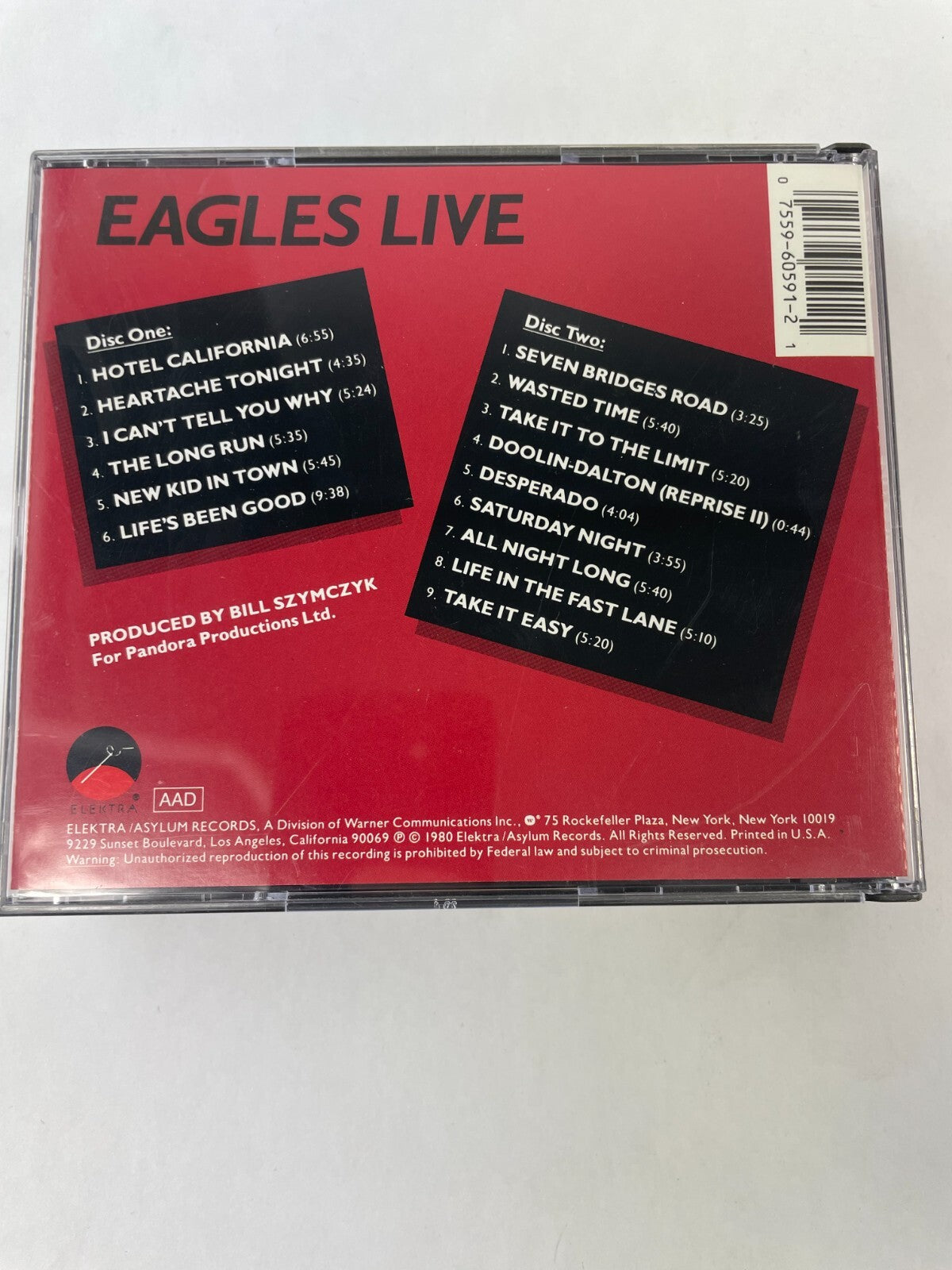 Eagles Live Hotel California Heartache Tonight I Can't Tell You Why The LonCD#73