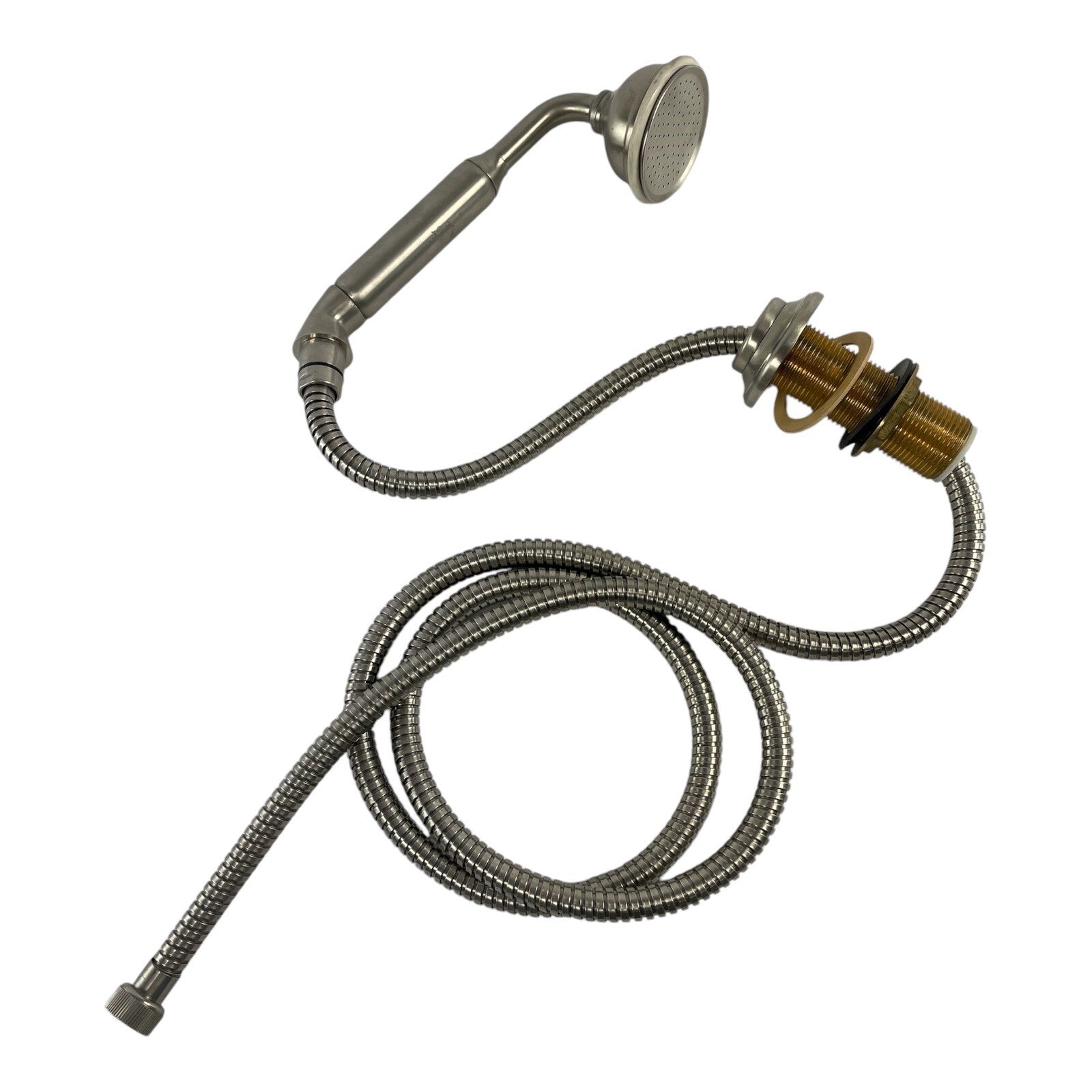 THG Paris brushed nickel rim-mounted hand shower with 2-meter hose and angle rest