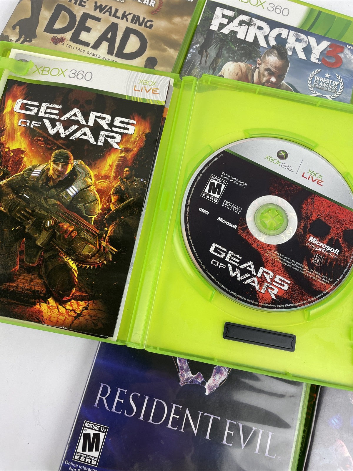 6 x XBOX 360 Action War Game Lot Complete W/ Manuals Resident Evil, Gears of War