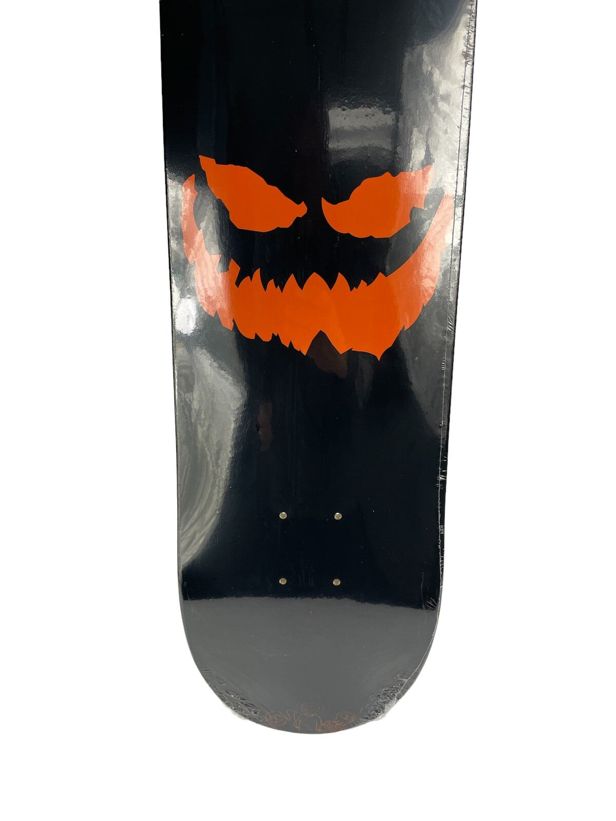 Jack O Lantern Skateboards 8.125-inch black and orange hard rock maple skateboard deck with rare graphic.