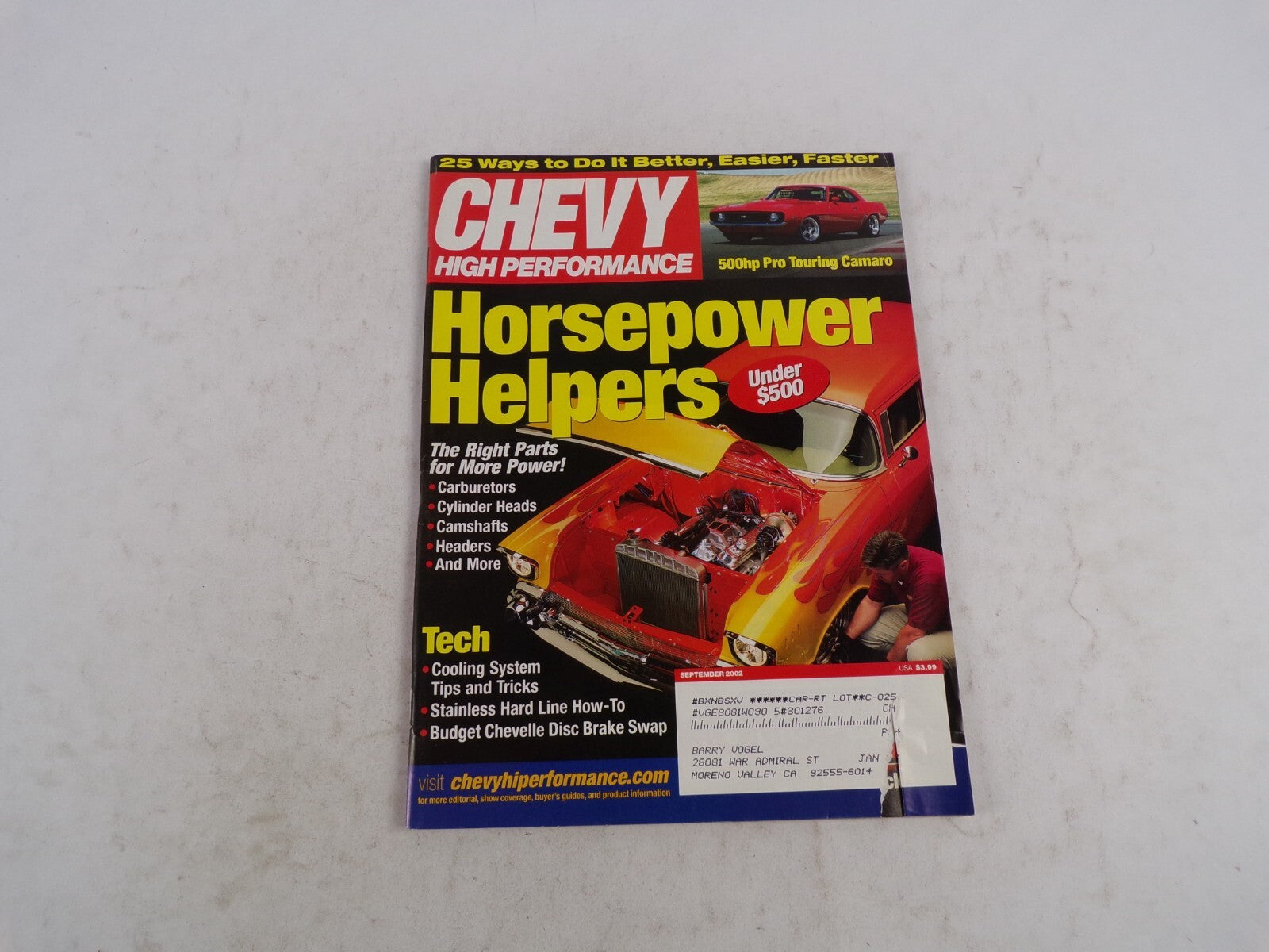 September 2002 Chevy High Performance Horsepower Helpers 25 Ways To Do It Better