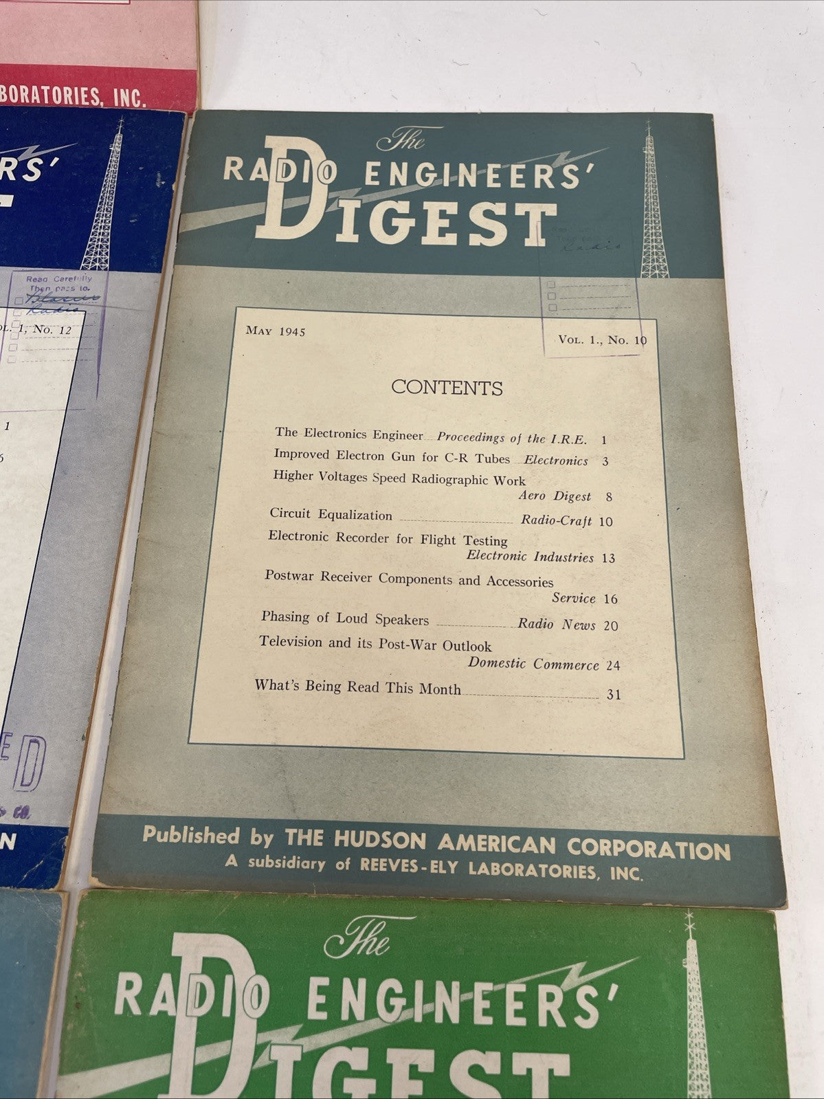 Lot of 8 x The Radio Engineers' Digest 1945 Edition Hudson American Corporation