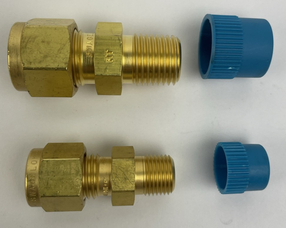 2 x Swagelok Brass Union,  3/8" OD Tube,  B-600-6 + More LOOK