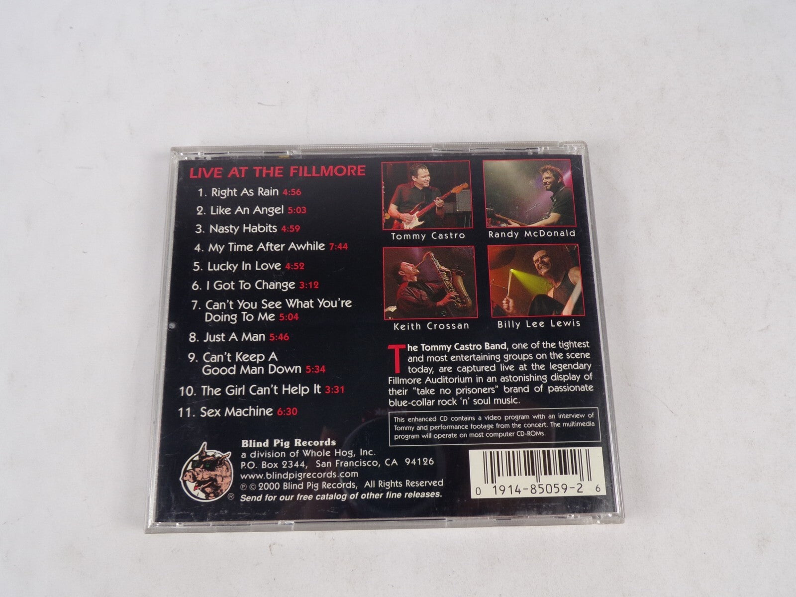 Tommy Castro Live At The Fillmore Right As Rain Like An Angel NAsty Habits CD#54