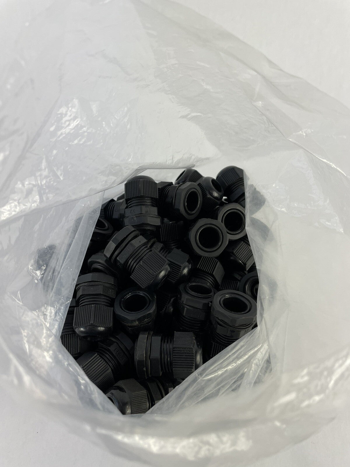 90 Pcs PG11 Black Nylon Waterproof Cable Gland 5-10mm Dia. w Lock-Nut & Gasket