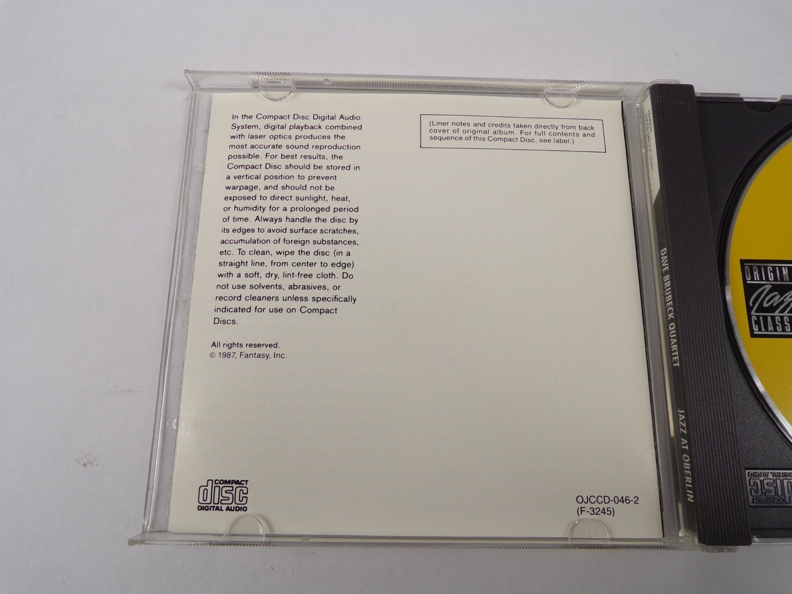 Dave Brubeck Quartet Jazz At Oberlin The Way You Look Tonight CD#56