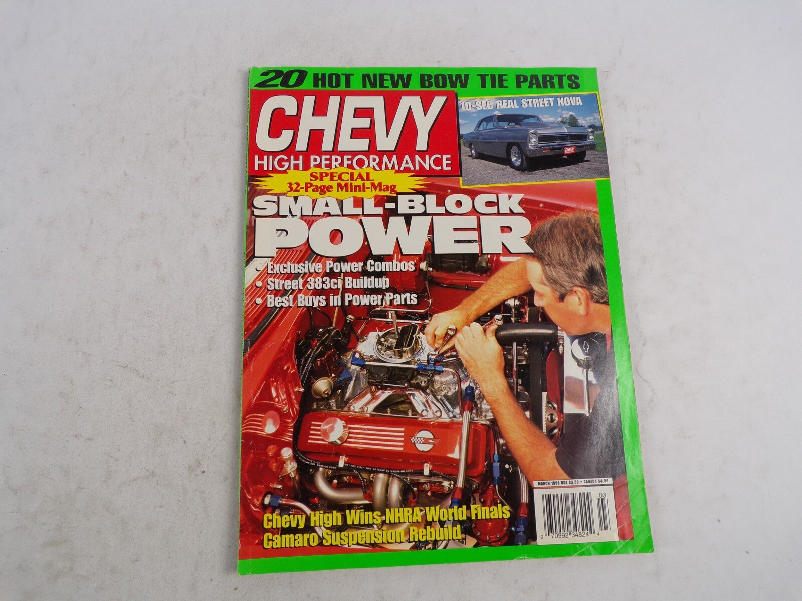 March 1998 Chevy High Performance Small-Block Power 20 Hot New Bow Tie Parts Exc
