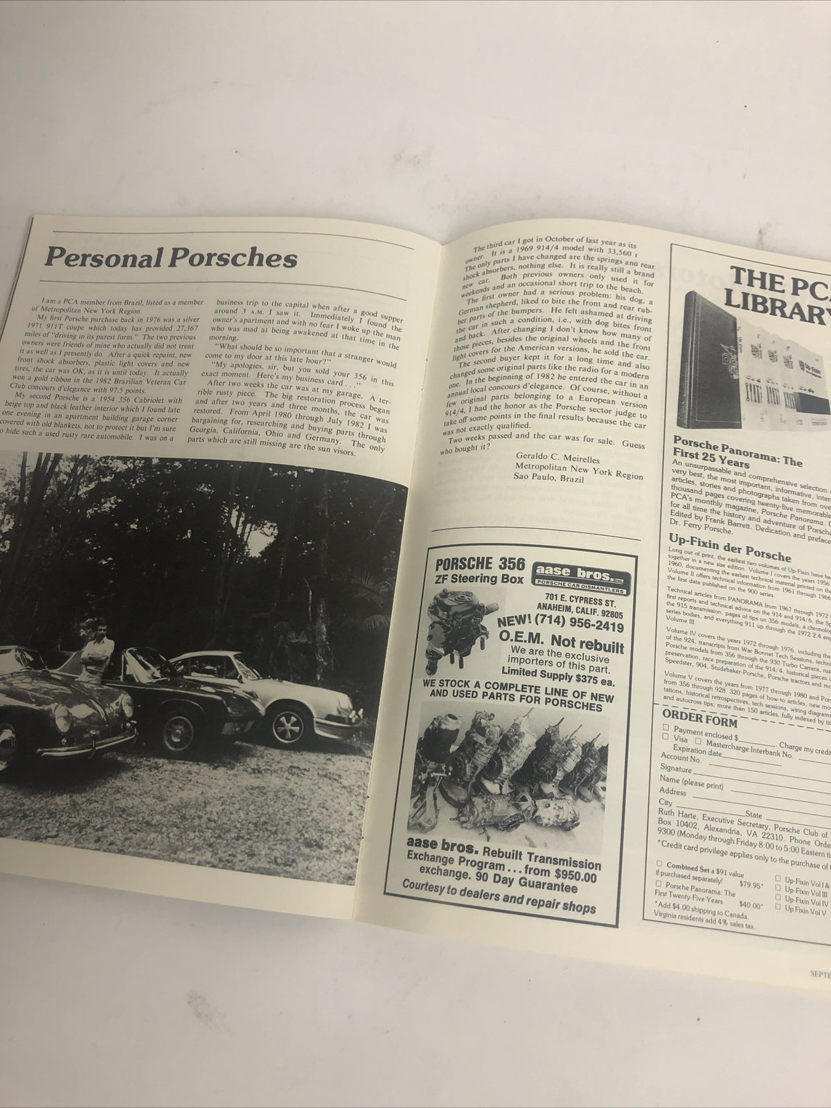Porsche Club of America Panorama Magazine September 1983 RARE VINTAGE