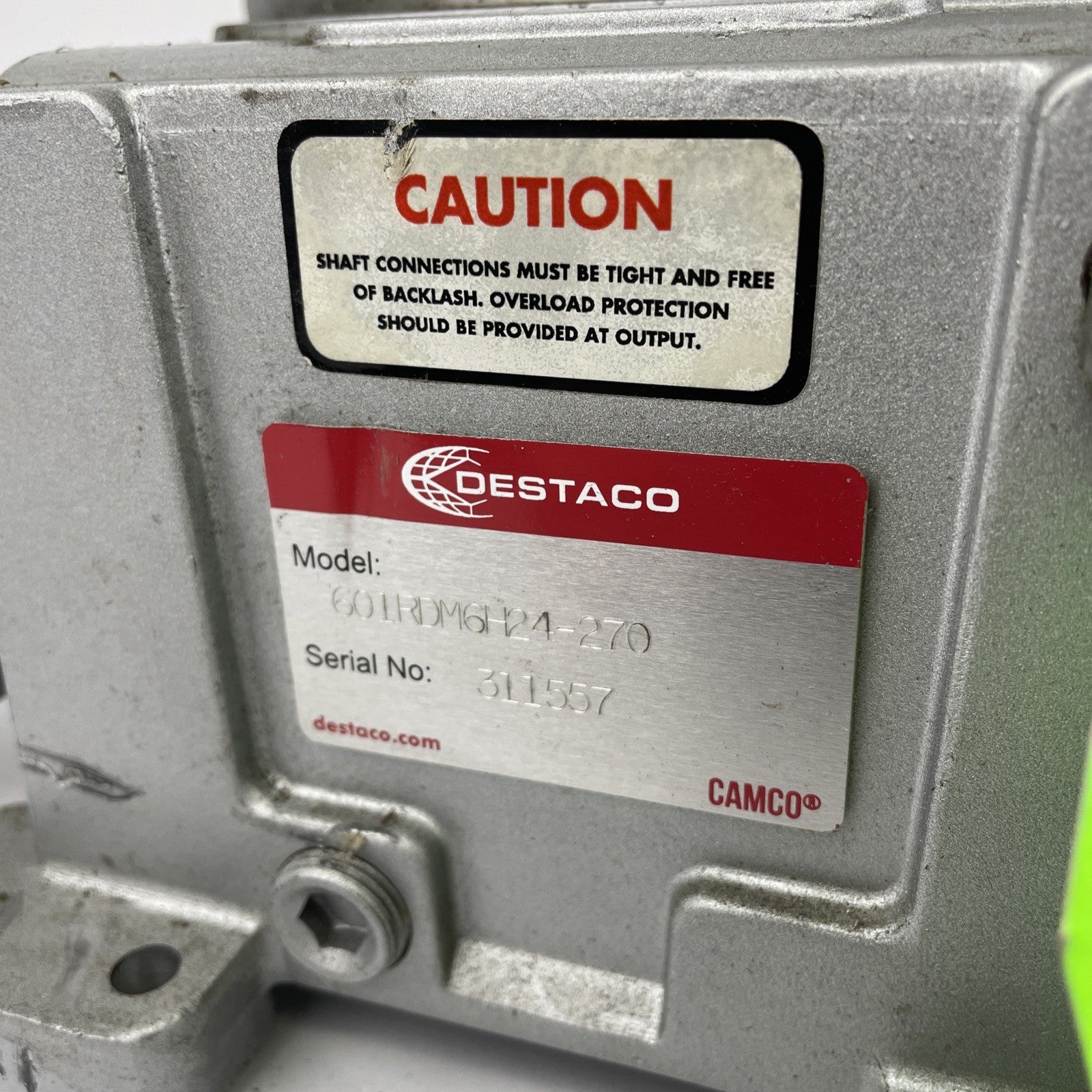Destaco Camco 601RDM6H24-270 Rotary Index Table | 6-Stop 270° | 1/3HP 180V DC