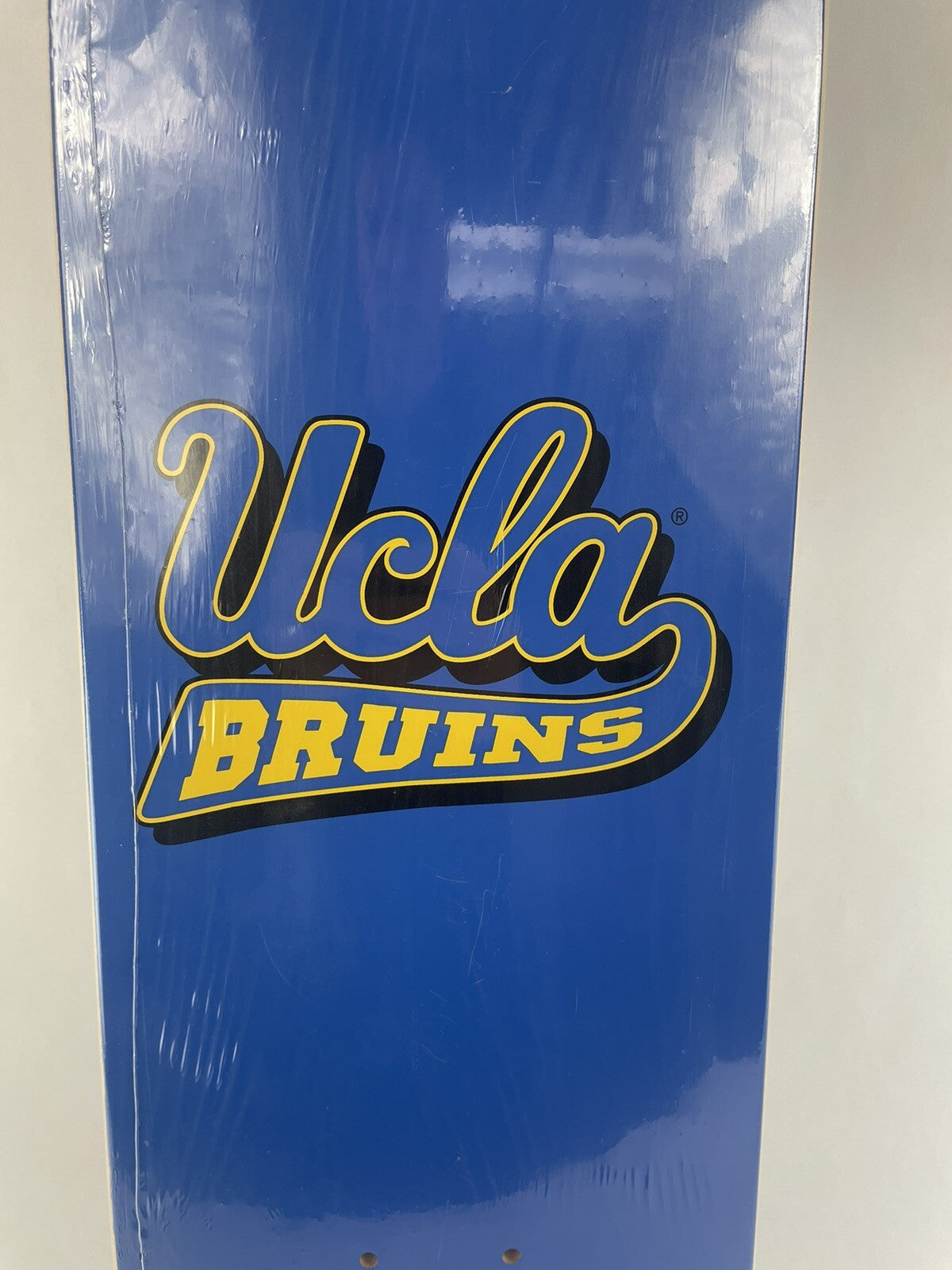 Rare UCLA Bruins 7.5 x 31-inch pre-gripped skateboard deck.