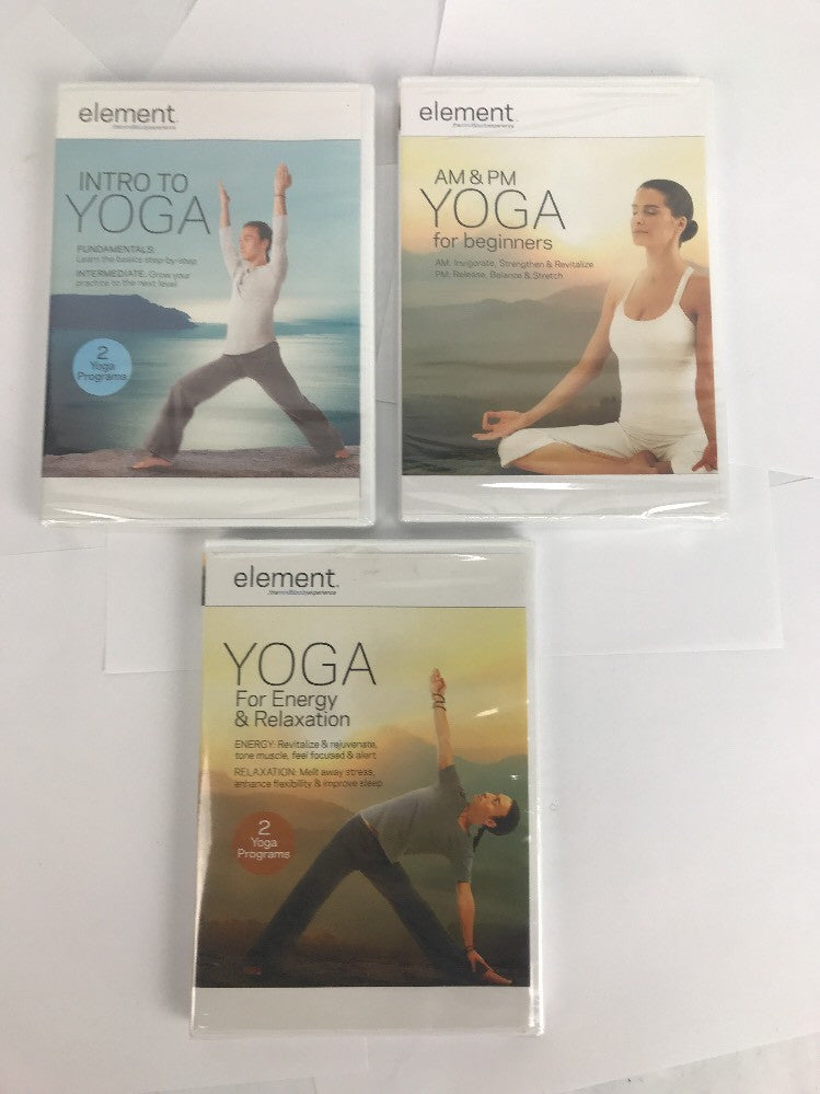 3 Element Yoga Workout Exercise Fitness Dvd Lot Daily Power Flexibility - NEW