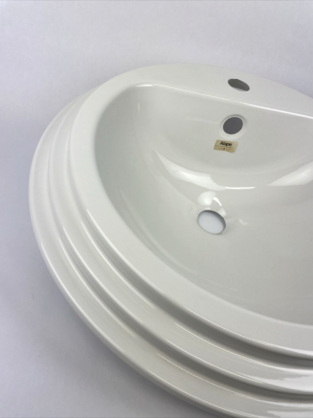 Alape Ceramostahl top mount Bathroom Designer Sink Glossy White OD 535mm 21"