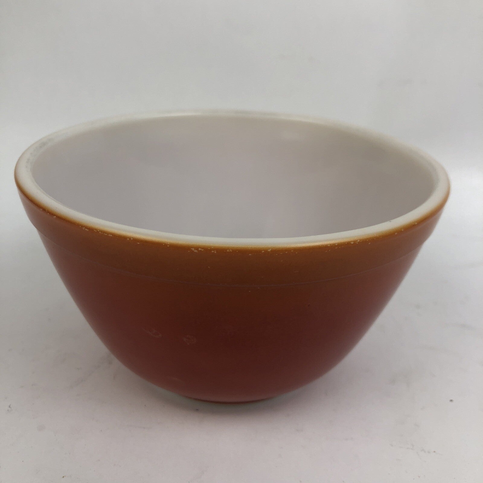 Vintage Pyrex Flame Glo Burnt Orange Ombre # 401 Mixing Bowl USA 1 1/2 pt - VGC