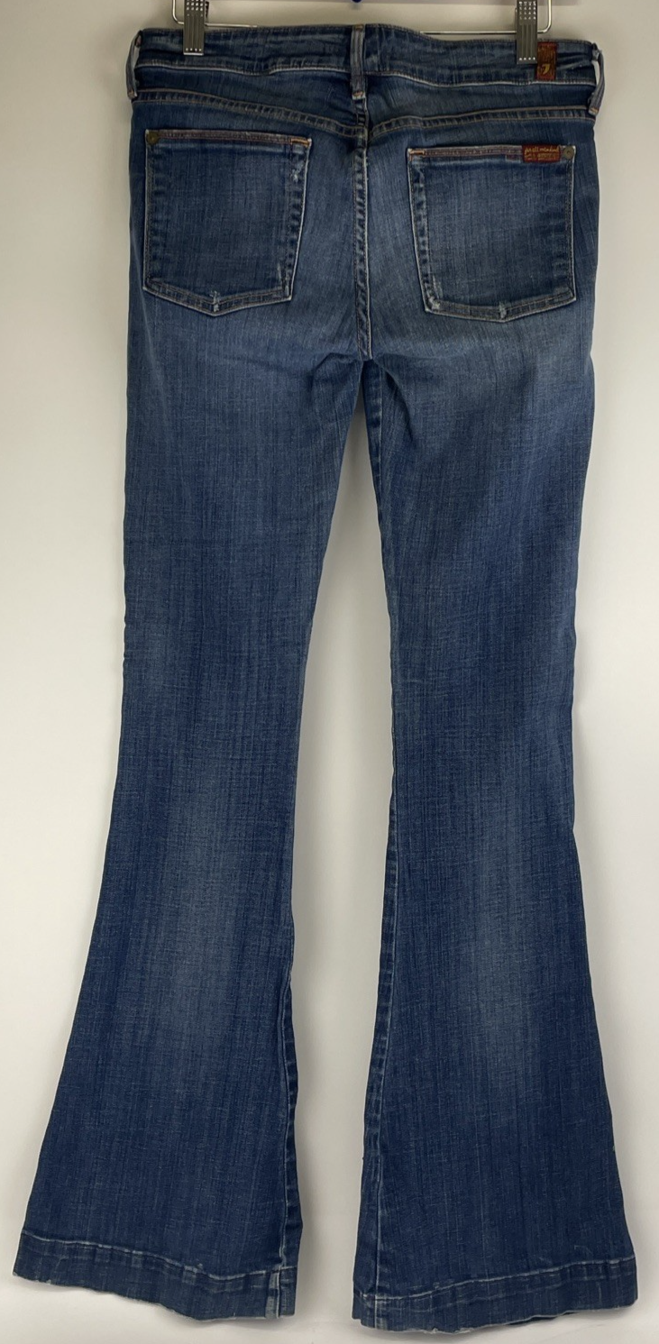 7 for all Mankind Skinny Low Rise Bootcut Jean Women's Sz 27 Light Blue Stretch