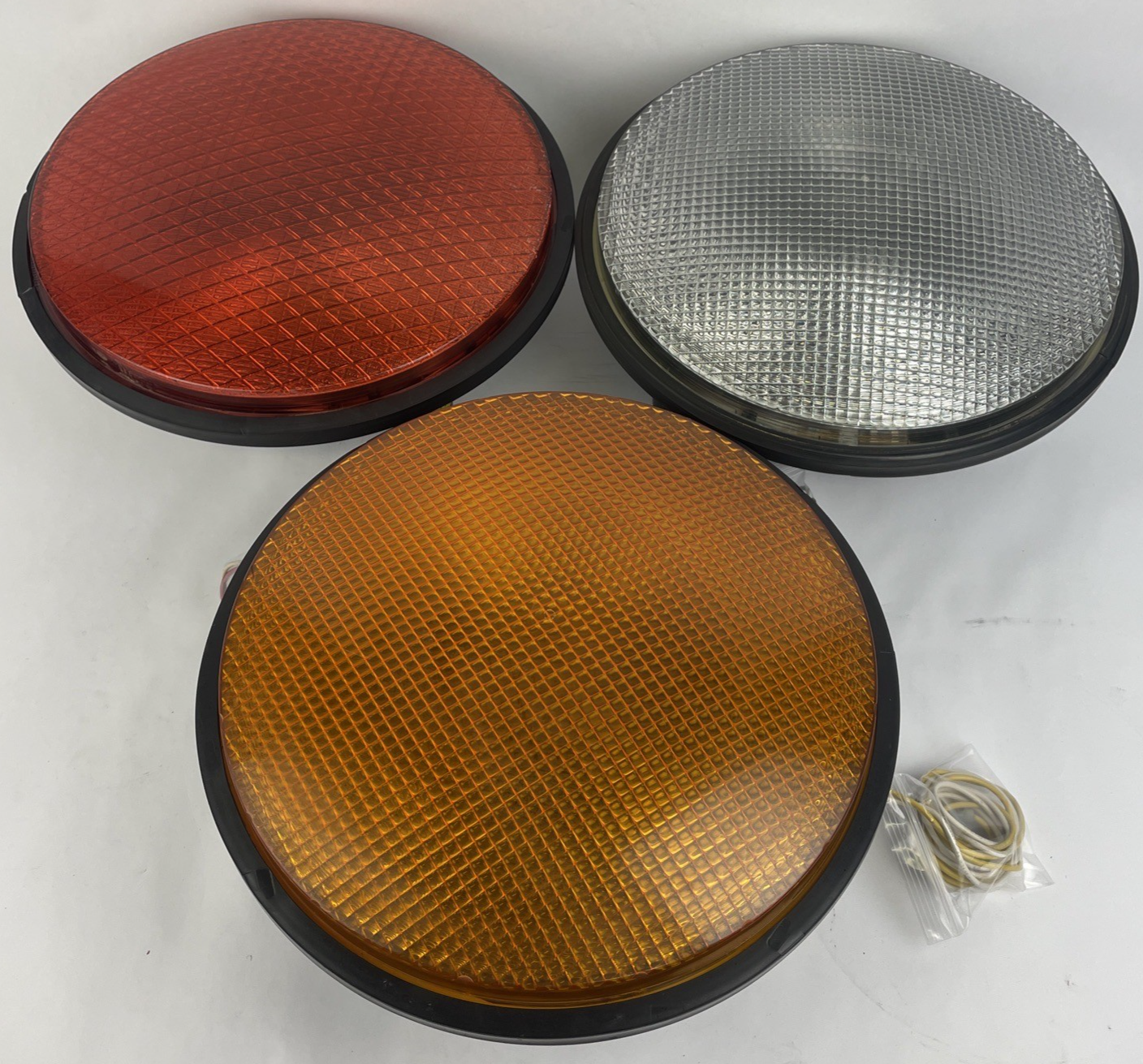 3 Dialight 4333230001XL RED GREEN YELLOW LED Circular Traffic Signal Lights 12"