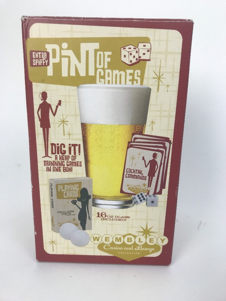 New manufacturer's sealed Pint Of Drinking Games Set Wembley Casino and Lounge