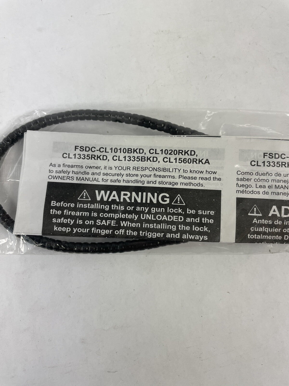 Firearm Safety Devices - FSDC-CL1020RKD 15" Gun Cable Lock with 2 Keys