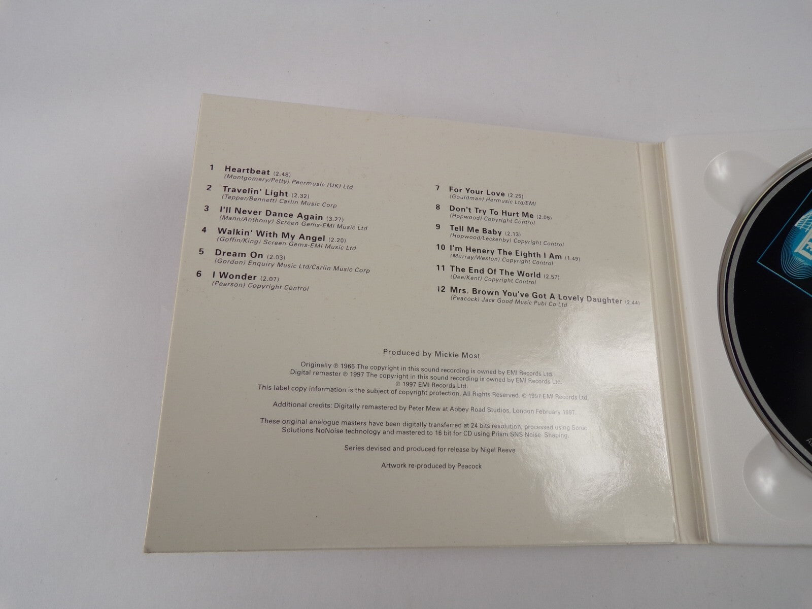 Herman's Hermits Heartbeat For Your Love Travelin Light I Wonder CD#26