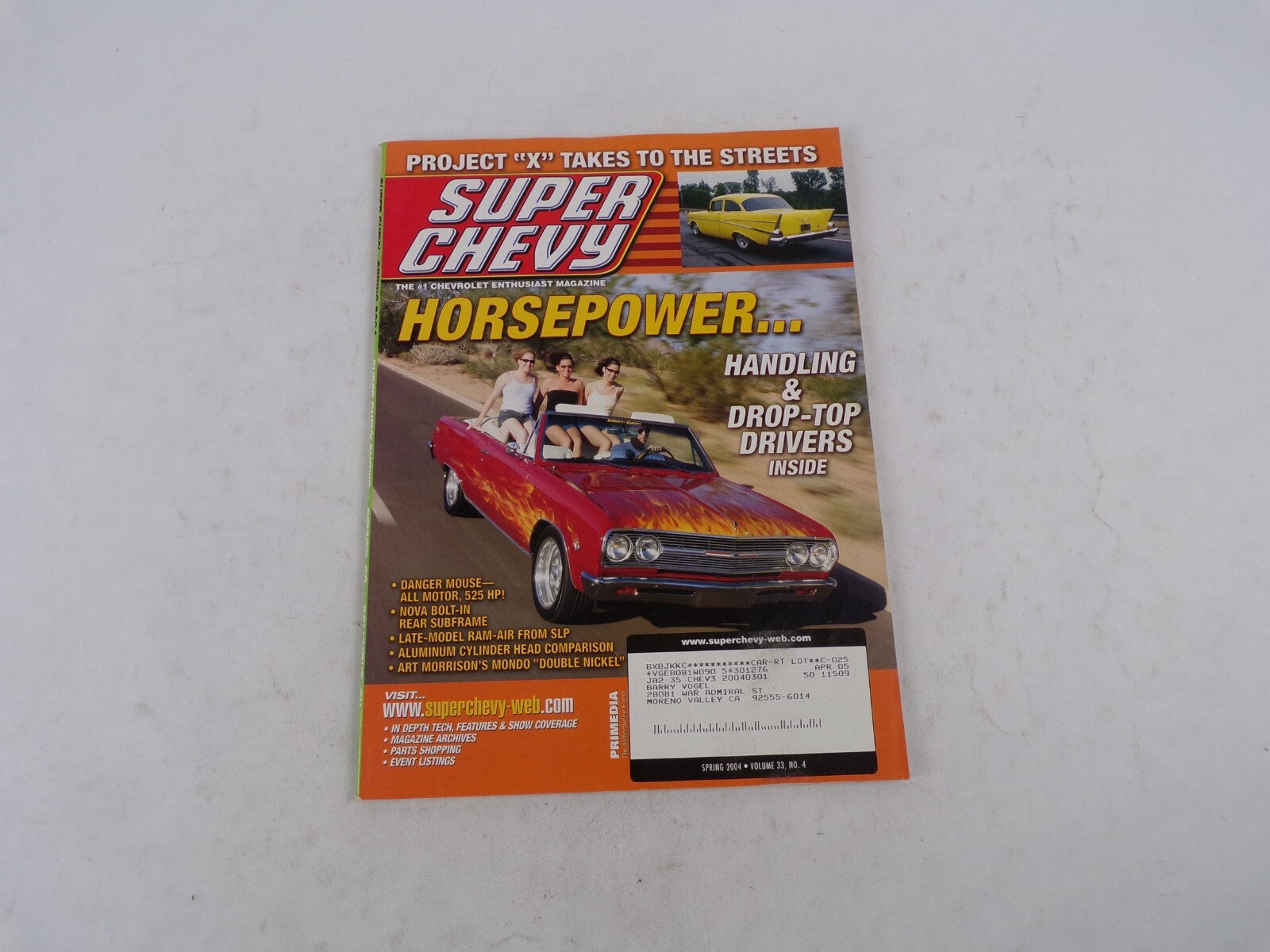 July 2004 Super Chevy Horsepower Handling & Drop-Top Drives Inside Project ''X''