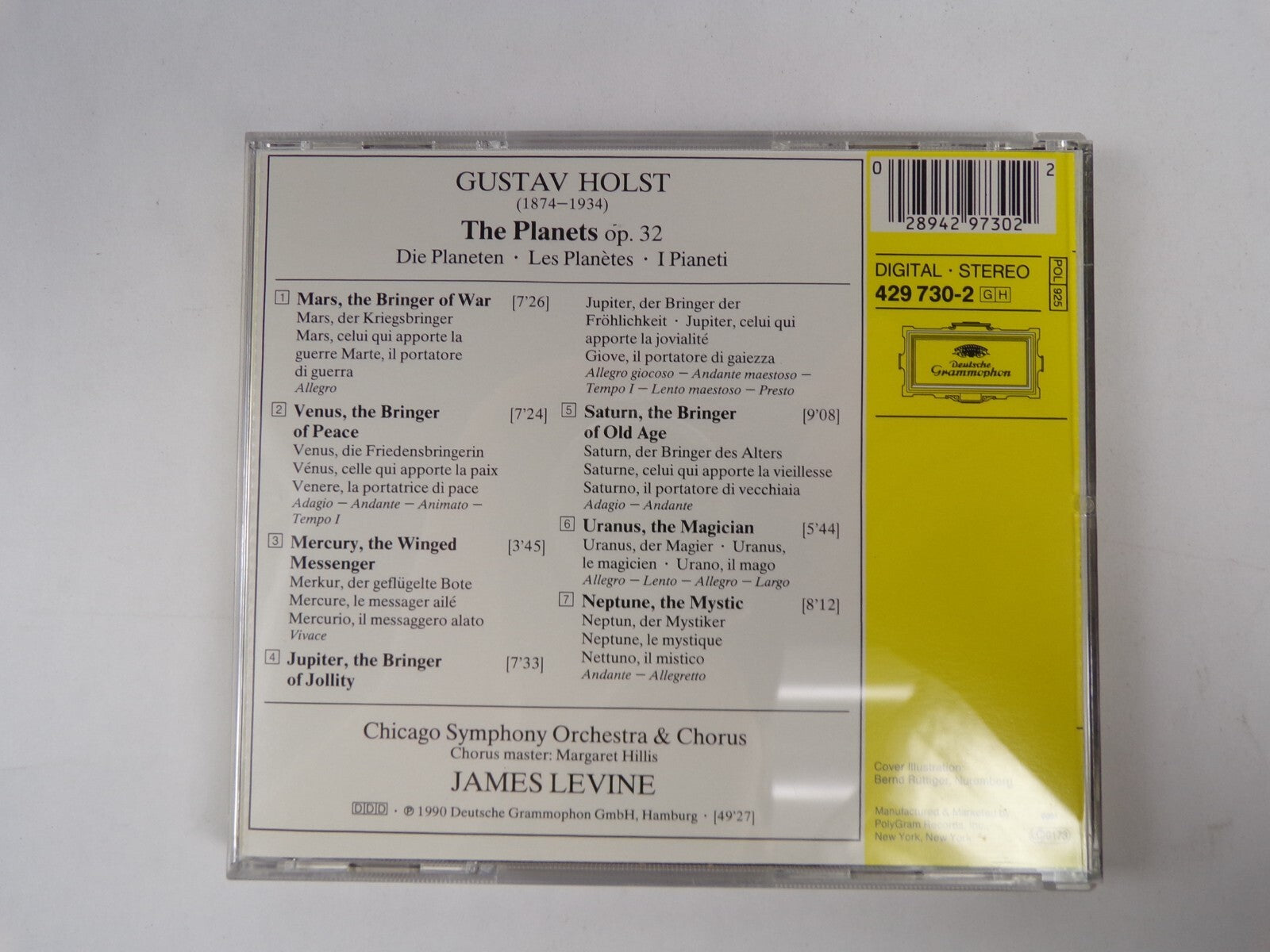 Holst The Planets Chicago Synphony Orchestra James Levine CD #19