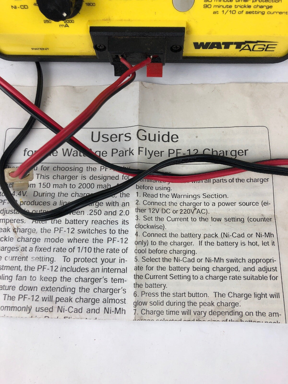 2002 Wattage PF-12 Park Flyer AC/DC Peak Charger 130108 4-12 Cells FSTSHP